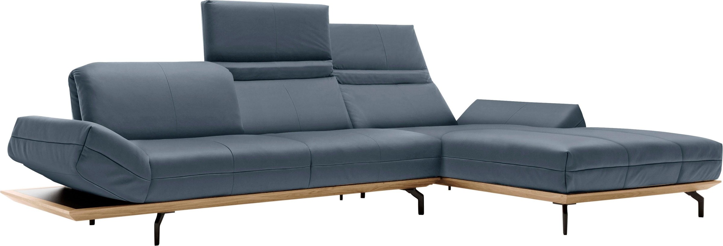 Creation BY ROLF BENZ Ecksofa »CR.420, Designecksofa, L-Form«, in 2 Qualitäten, Holzrahmen in Eiche Natur oder Nußbaum, Breite 293 cm