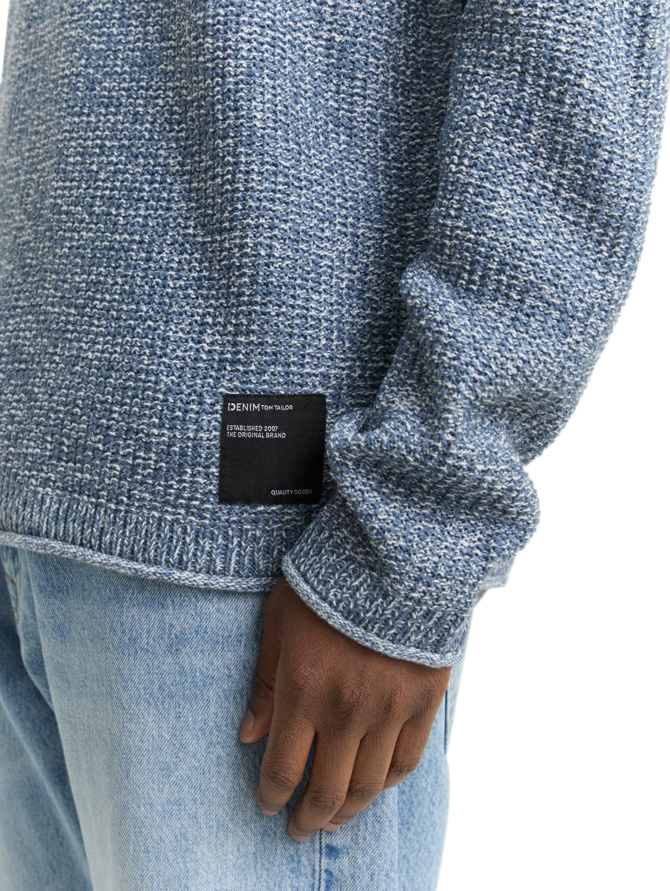 Thumbnail - TOM TAILOR Denim Strickpullover mit Logo Stickerei
