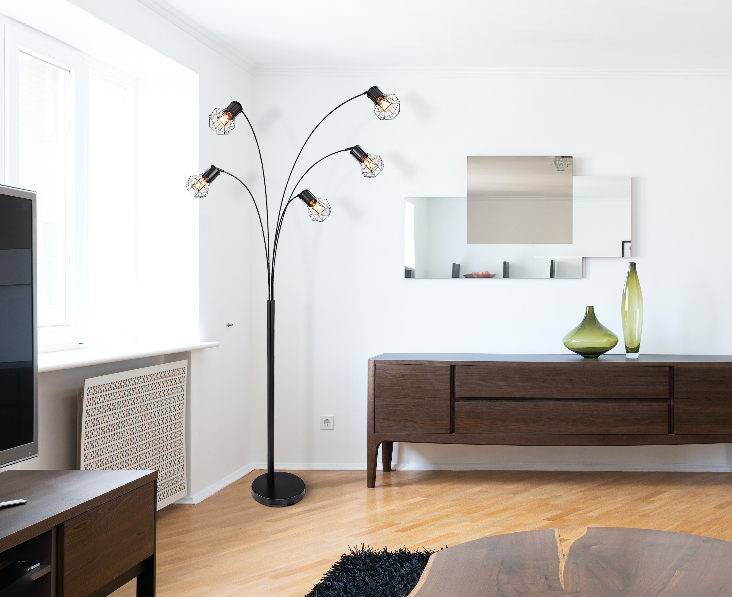 GLOBO LIGHTING Stehlampe »PRISKA« E27 1 Stk. Stehlampe Wohnzimmer Schlafzimmer Flur Design-Leuchte