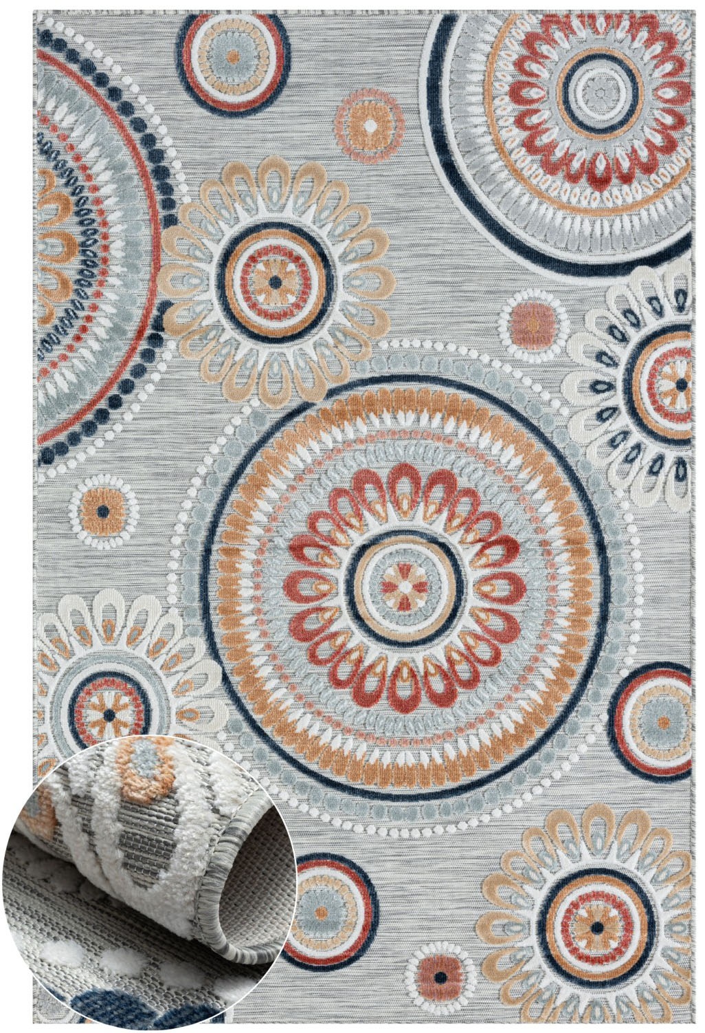 Myflair Möbel & Accessoires Teppich »Loop Lagerräumung«, rechteckig, 8 mm Höhe, modernes Design, Hoch-Tief Effekt, Outdoor geeignet, Balkon, Terrasse