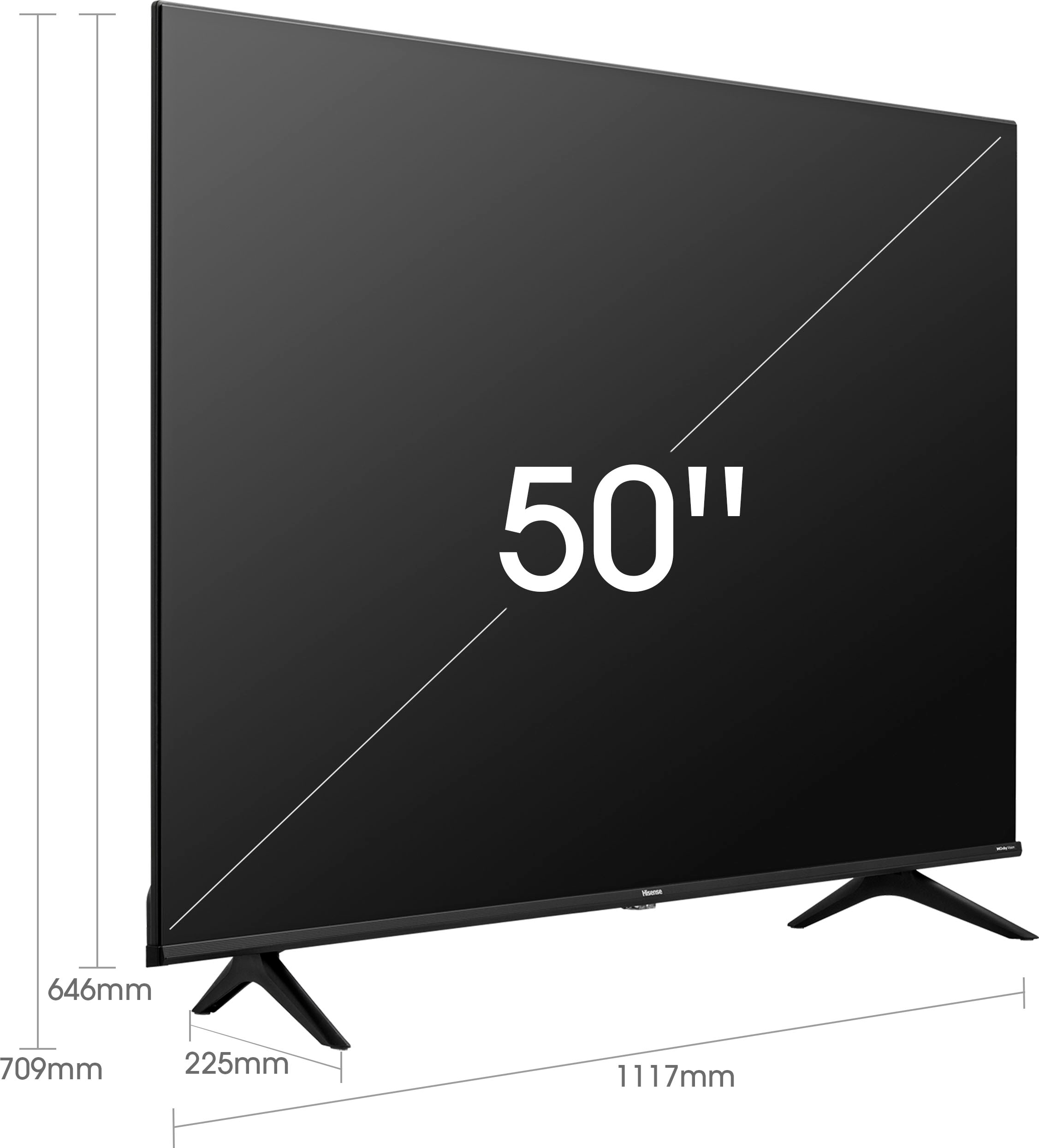 Hisense LED-Fernseher »50A6FG«, 126 cm/50 Zoll, 4K Ultra HD, Smart-TV, Triple Tuner DVB-C/S/ S2/ T/ T2, Alexa Built-In, DTS Virtual X