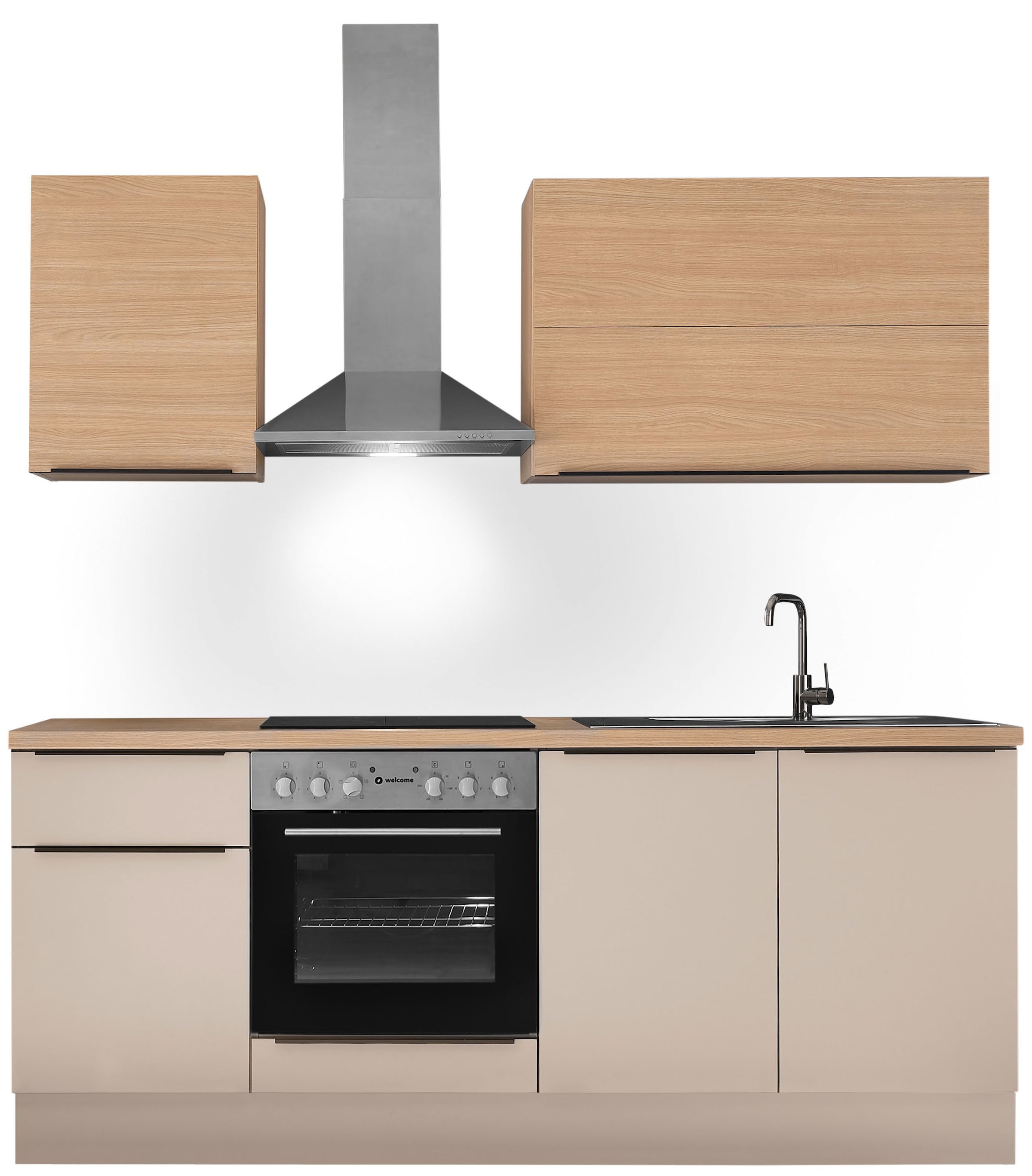 KOCHSTATION Küchenzeile "Cocco" Breite 210 cm, wahlweise mit E-Geräten und Induktion
