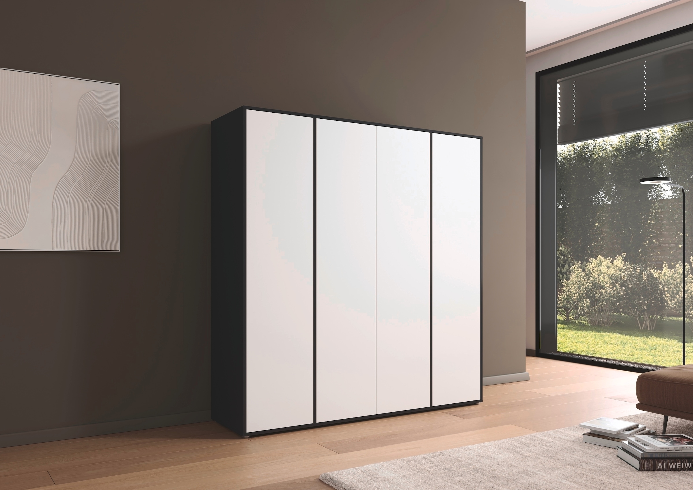 rauch Drehtürenschrank »Kleiderschrank Schrank Garderobe Wäscheschrank NABILA viel Stauraum«, (in 3 verschiedenen Ausstattungen BASIC/CLASSIC/PREMIUM), in 2 Breiten mit Push-to-Open Funktion TOPSELLER MADE IN GERMANY