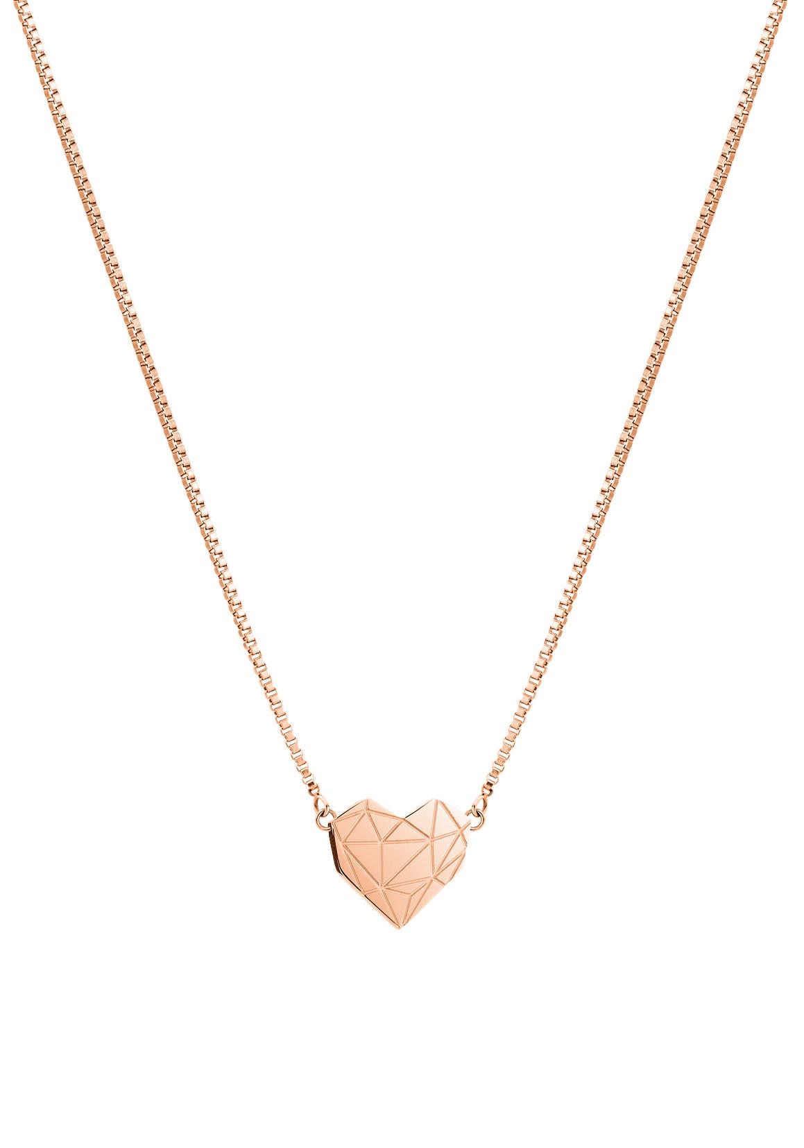 Kette mit Anhänger LIEBESKIND BERLIN "Herz", rosa (roségoldfarben), Halsketten, Damen, Edelstahl, L: 45