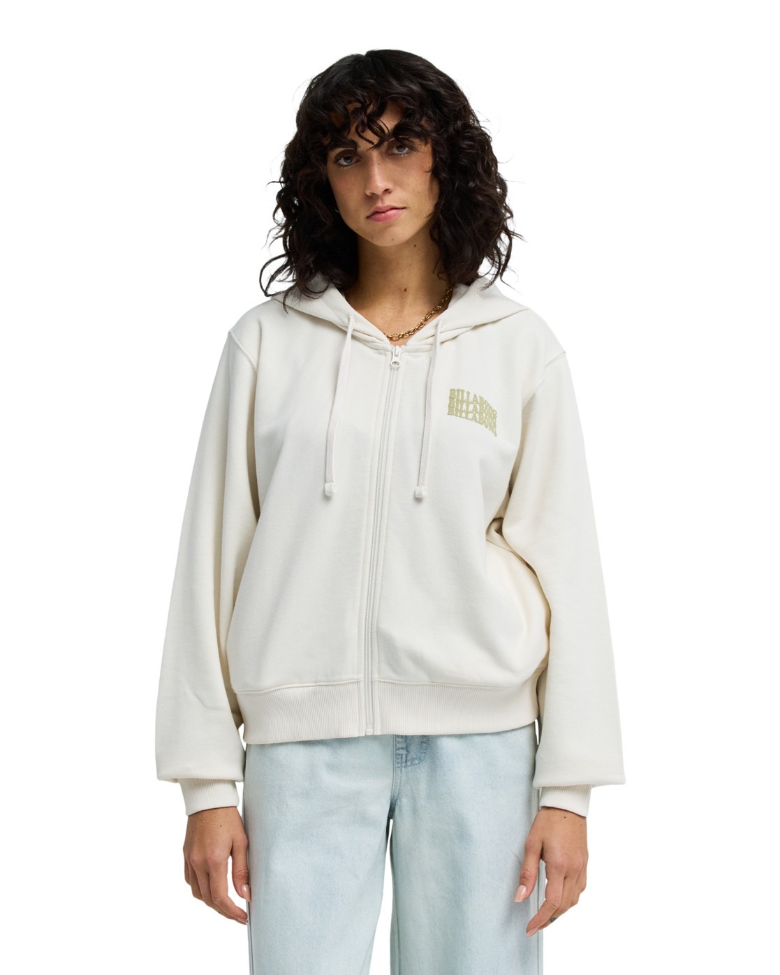 Kapuzensweatshirt BILLABONG "Zip Family", Damen, Gr. S, weiß, Obermaterial: 55% Walkfrottier, 25% Walkfrottier, 20% Microfaser;, Sweatshirts