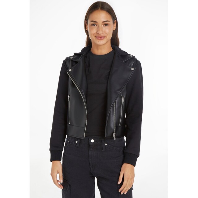 Calvin Klein Jeans Lederimitatjacke »FAUX LEATHER JERSEY MIX BIKER« für  bestellen | BAUR