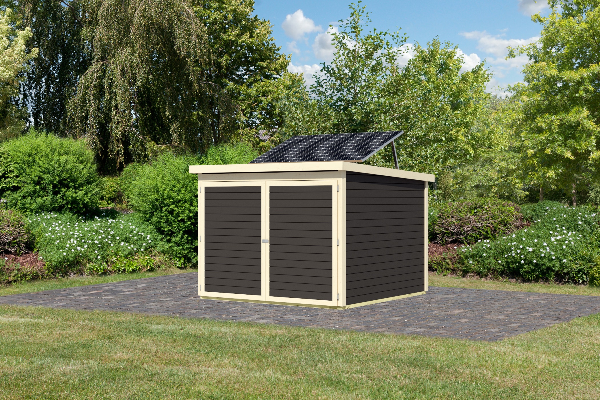 Karibu Fahrradbox »Fahrradgarage 4 Solar«, in verschiedenen Farben, mit Solarkit, BxTxH: 212,5x216,5x167 cm