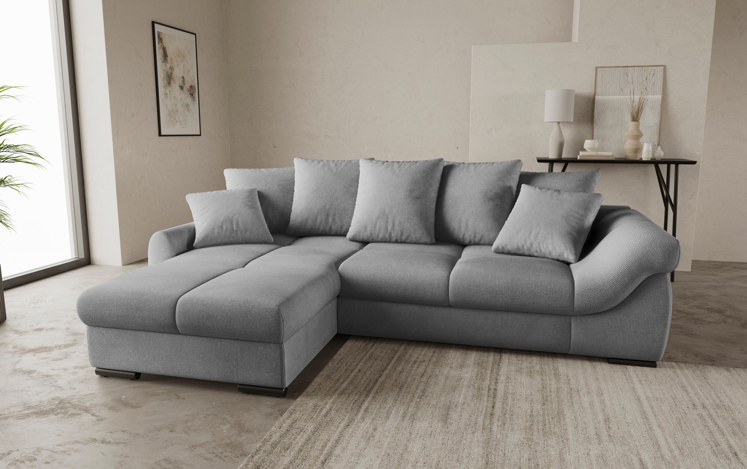 Mr. Couch Ecksofa "Livorno DuraFlex L-Form", inkl. Hochschläfer-Bettauszug, günstig online kaufen