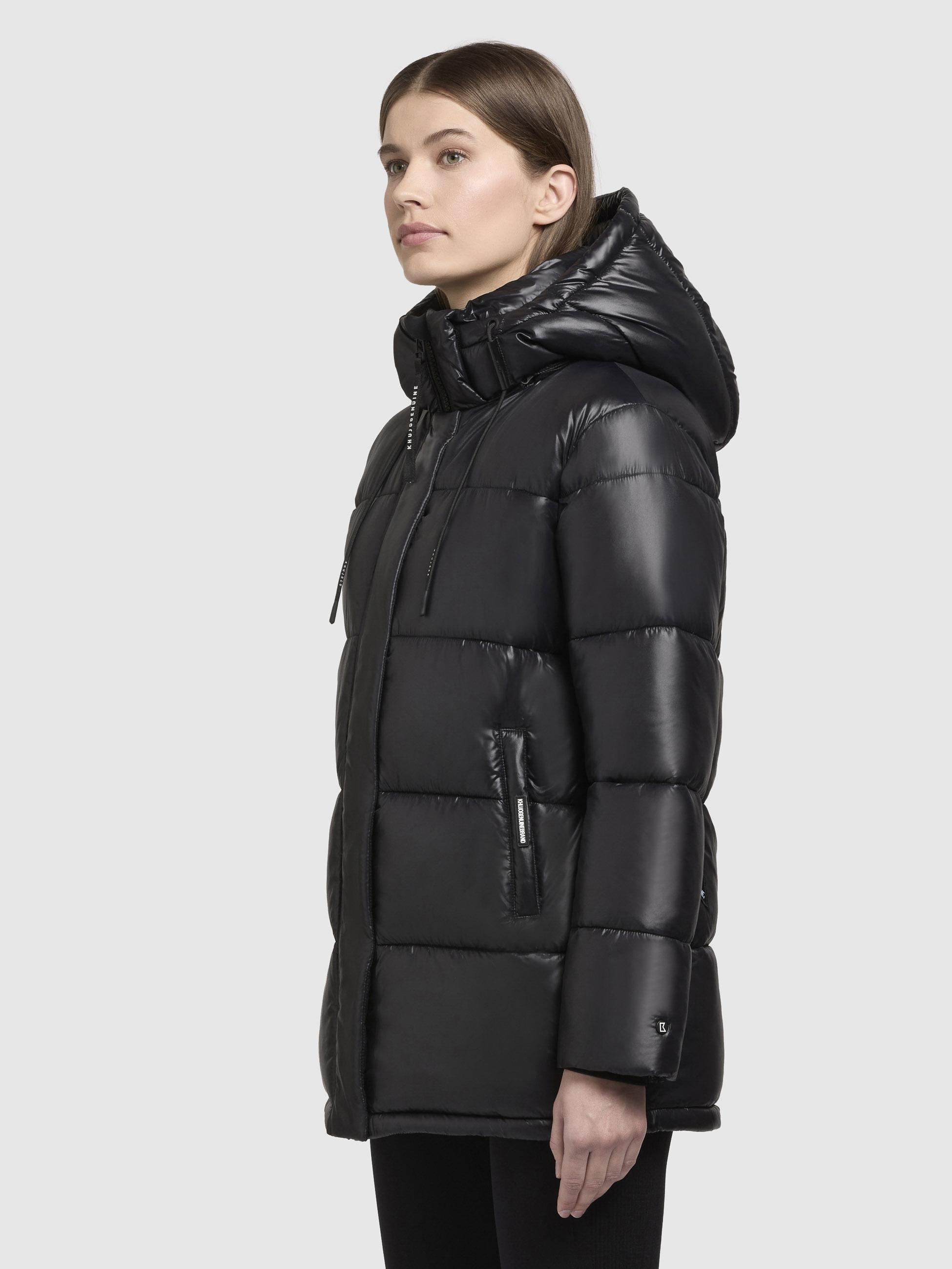 khujo Steppjacke »Word3 Satin-YM«, mit Kapuze, Glänzender Damen Kurzmantel