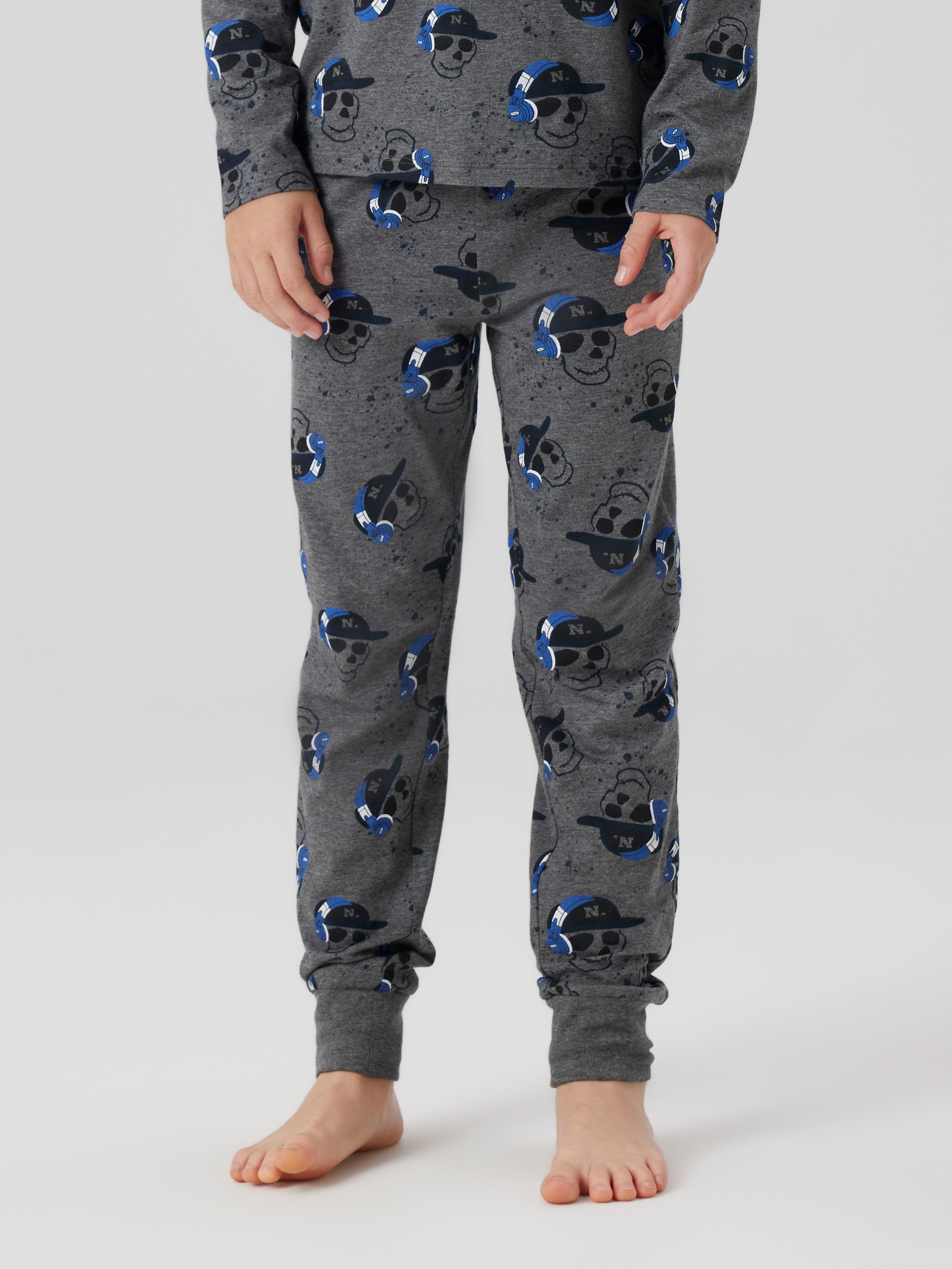 Name It Pyjama »NKMNIGHTSET DARK GREY MEL SKULL NOOS«, (Set, 2 tlg.)
