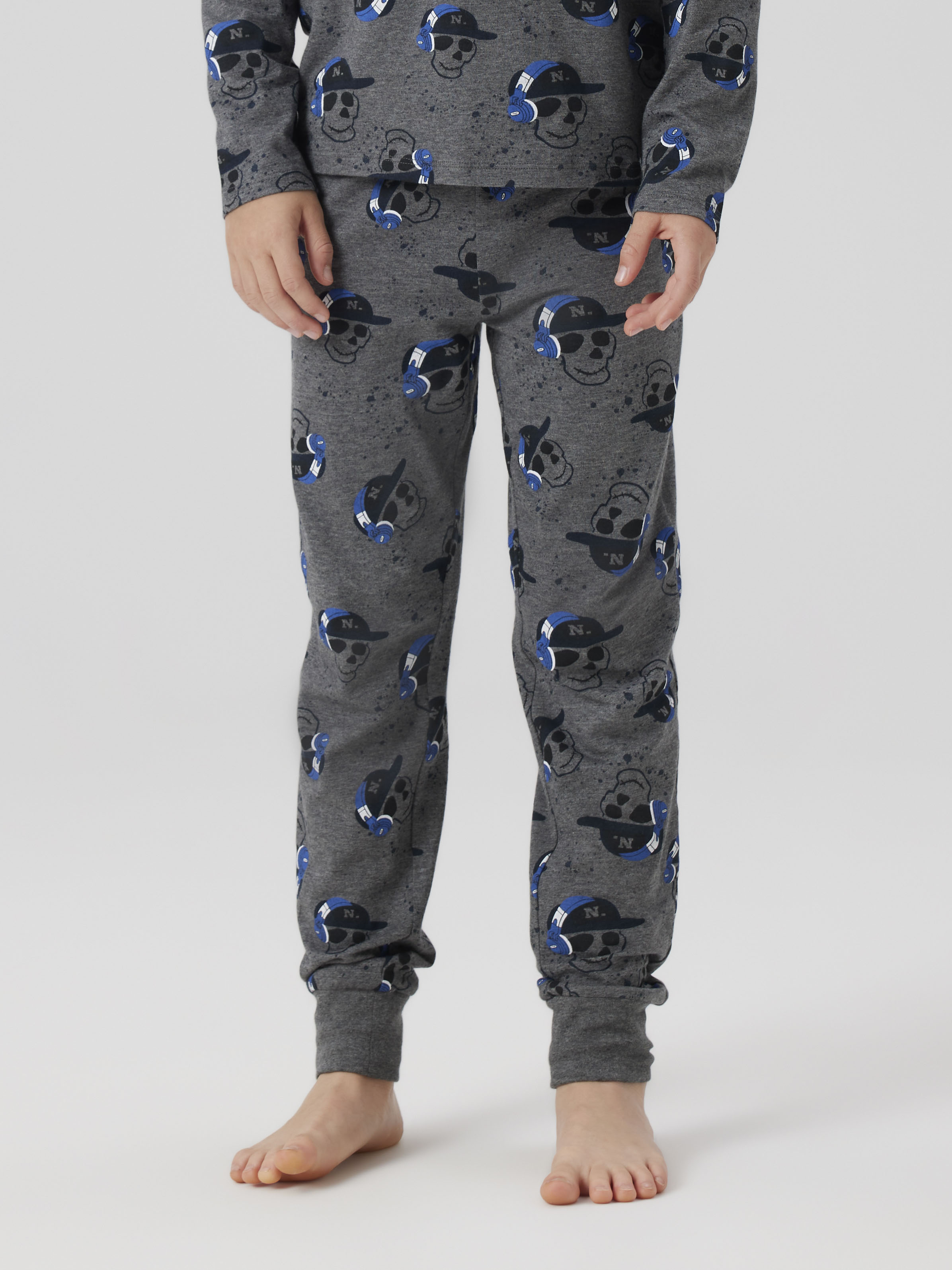 Thumbnail - Name It Pyjama "NKMNIGHTSET DARK GREY MEL SKULL NOOS", 2 Stk.