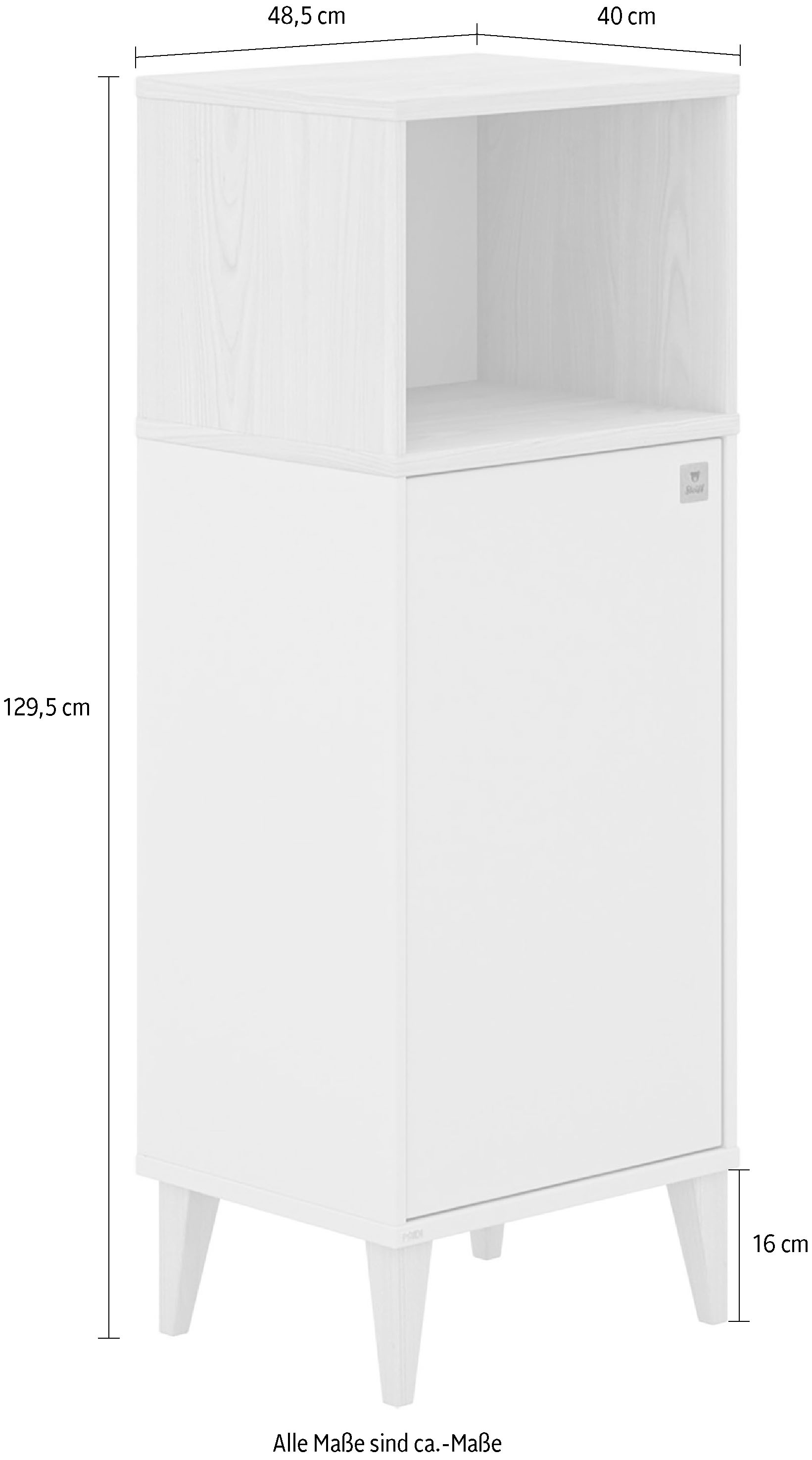 PAIDI Highboard »MILA & BEN Steiff by PAIDI«, moderne grifflose Ausführung mit Türanschlag links oder rechts