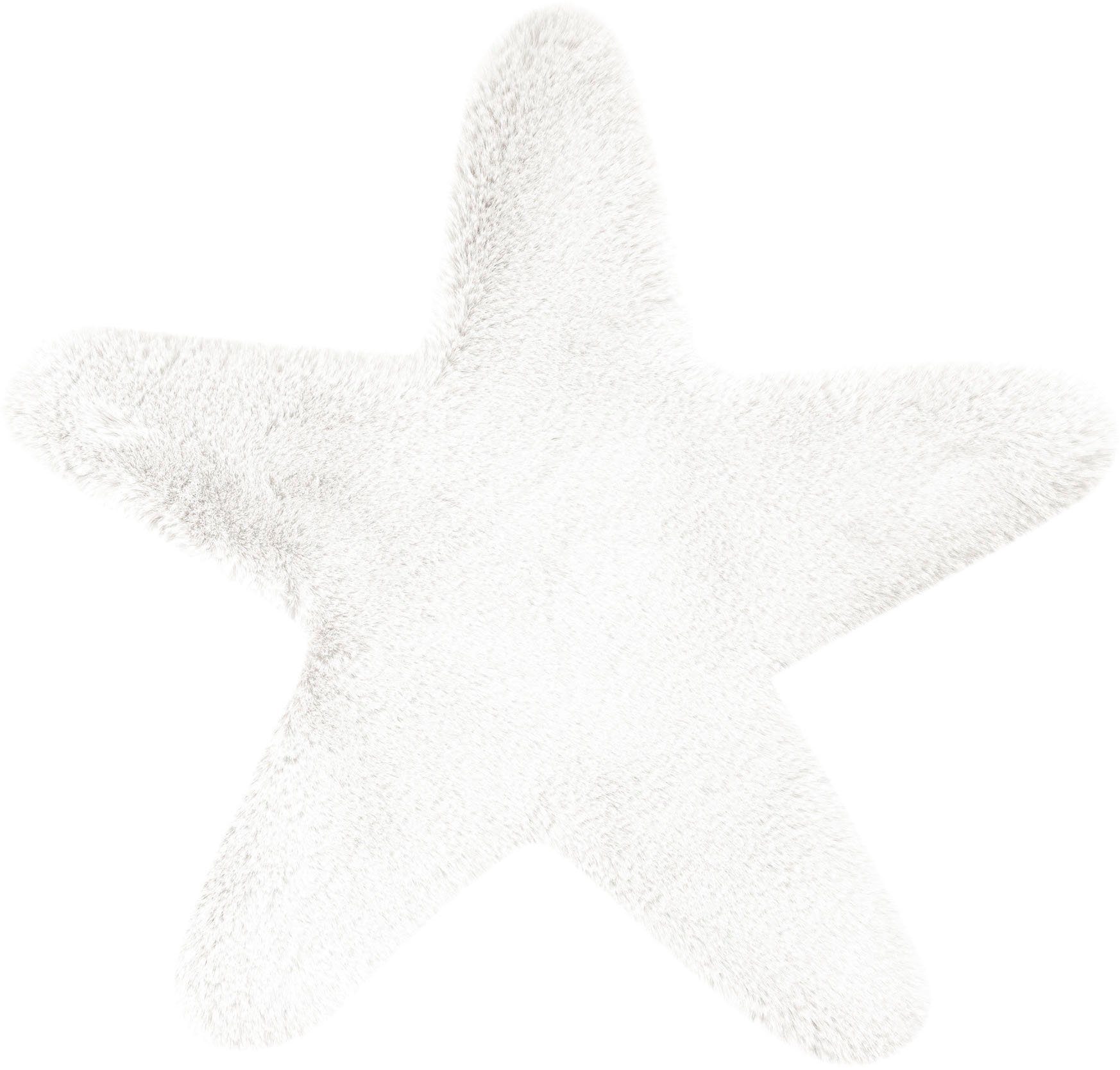 Lüttenhütt Kinderteppich »Stern«, Motivform, weich und flauschig, einfarbig, idealer Teppich fürs Kinderzimmer