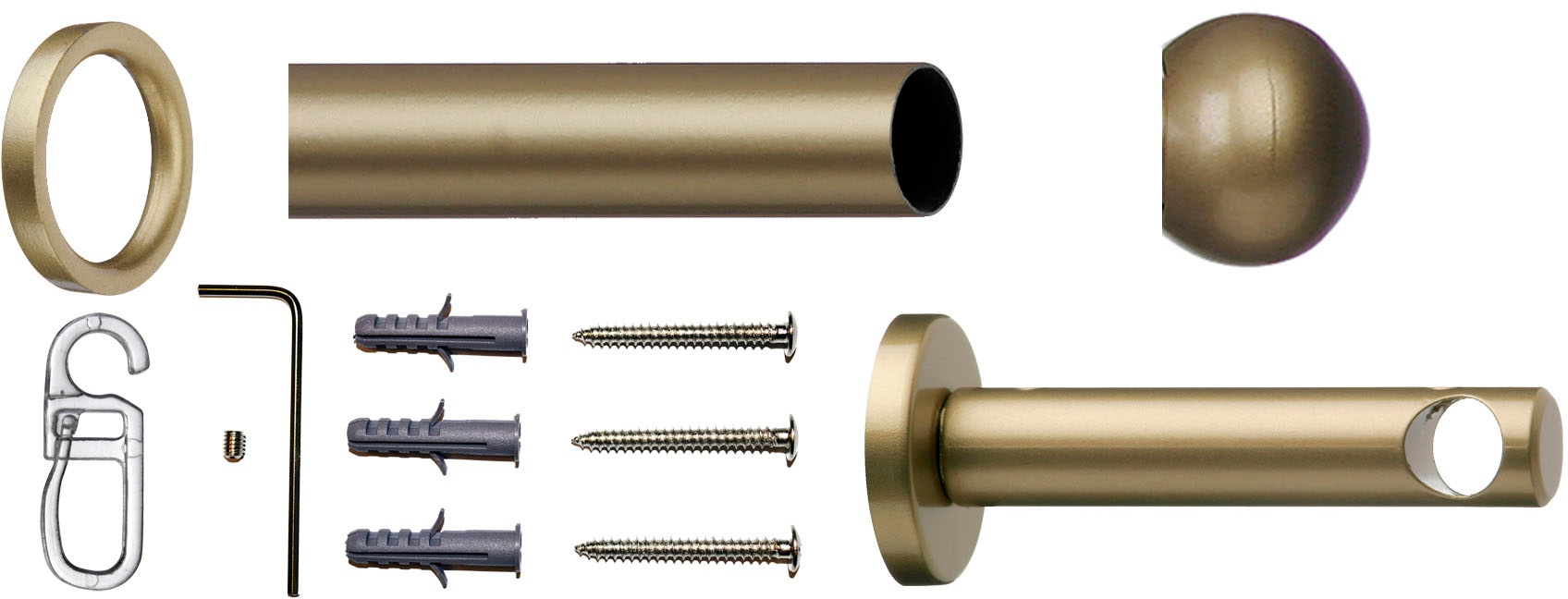 indeko Gardinenstange "Formentor" Ø 12 mm 1 läufig-läufig Fixmaß Komplett-S günstig online kaufen