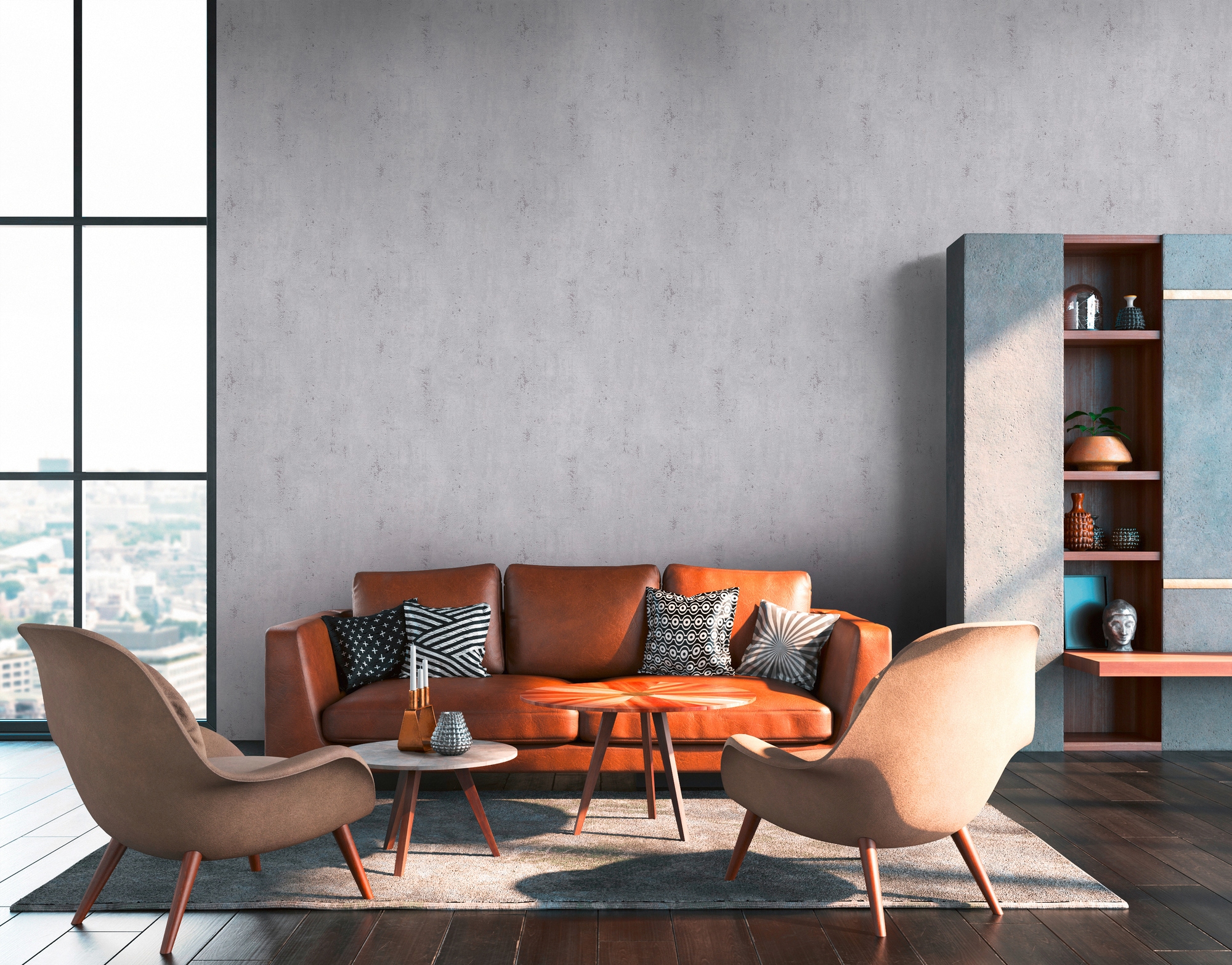 living walls Vliestapete »Metropolitan Stories, Ava New York«, Strukturmuster-gemustert-Motiv, Unitapete Tapete Betonoptik Tapeten Wohnzimmer Schlafzimmer Küche Flur