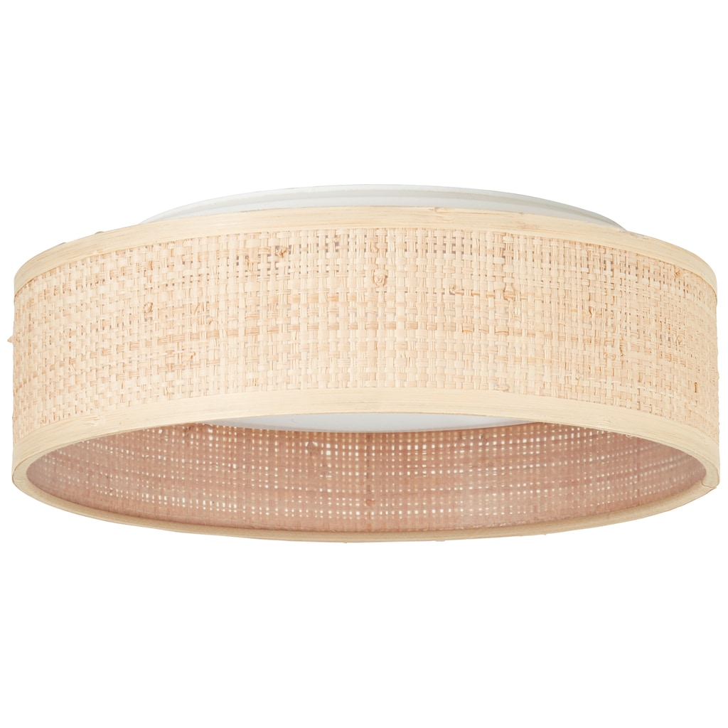 Brilliant LED Deckenleuchte »Zoe«, CCT über Wandschalter, 3100 lm, Ø 28 cm, Raffia, natur/weiß