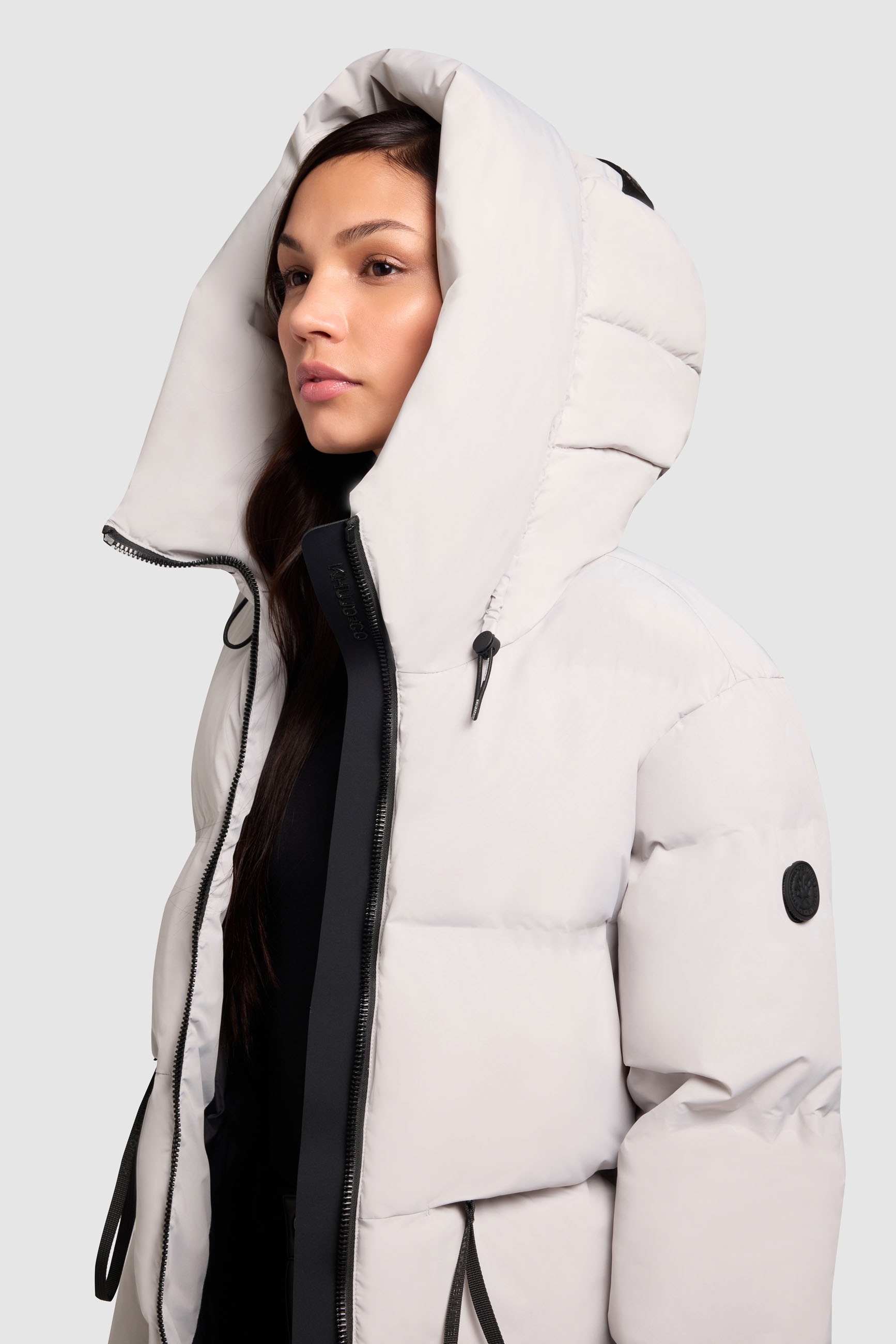 Steppjacke KHUJO "ELLIS", Damen, Gr. XL (42), platinum grau, Steppware, Obermaterial: 100% Polyester. Futter: 100% Nylon. Wattierung: 100% Polyester, unifarben, hüftbedeckend, Jacken Steppjacke 6