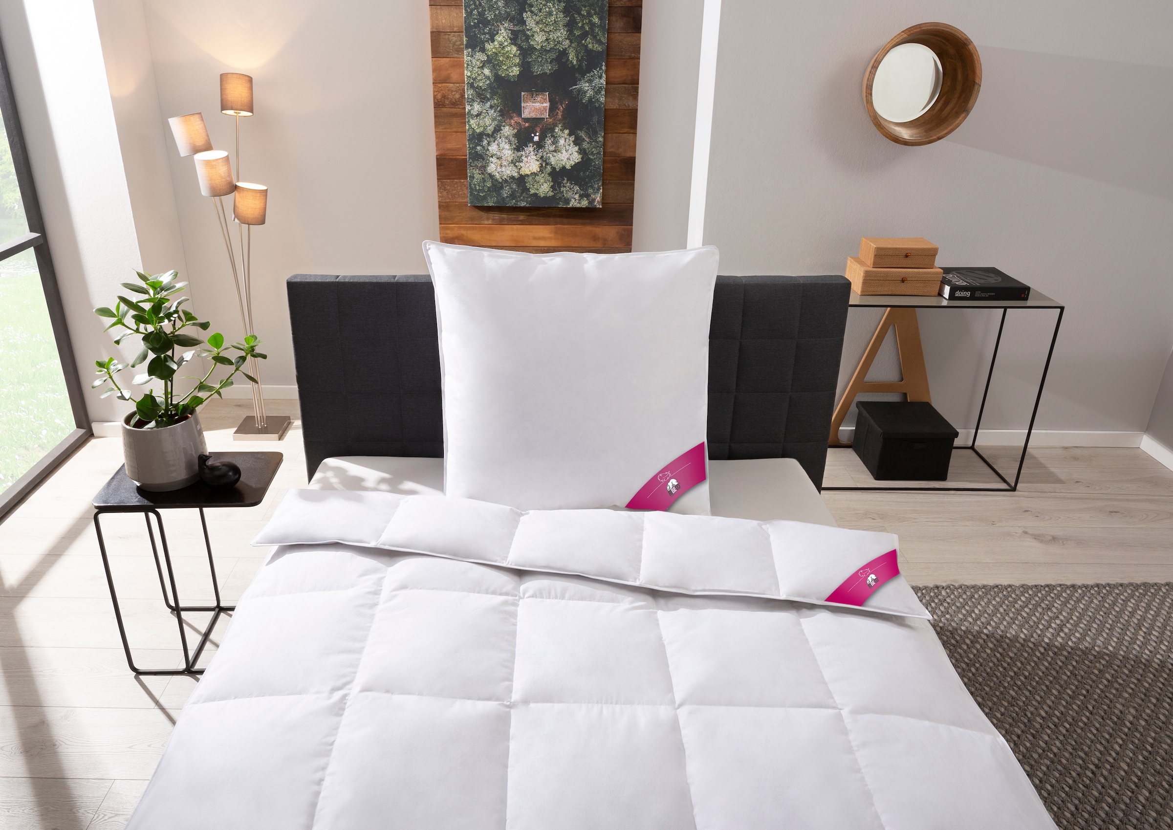 RIBECO Daunenbettdecke "Johanna" leicht Füllung 80Daunen20Federn Bezug Baum günstig online kaufen