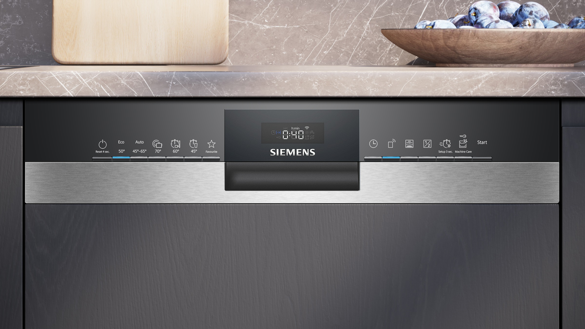 SIEMENS teilintegrierbarer Geschirrspüler "SN53ES22AE", Energieeffizienz: A (A-G), silber (gebürsteter stahl), B:59,8cm H:81,5cm T:57,3cm, Geschirrspüler, Made in Germany 3