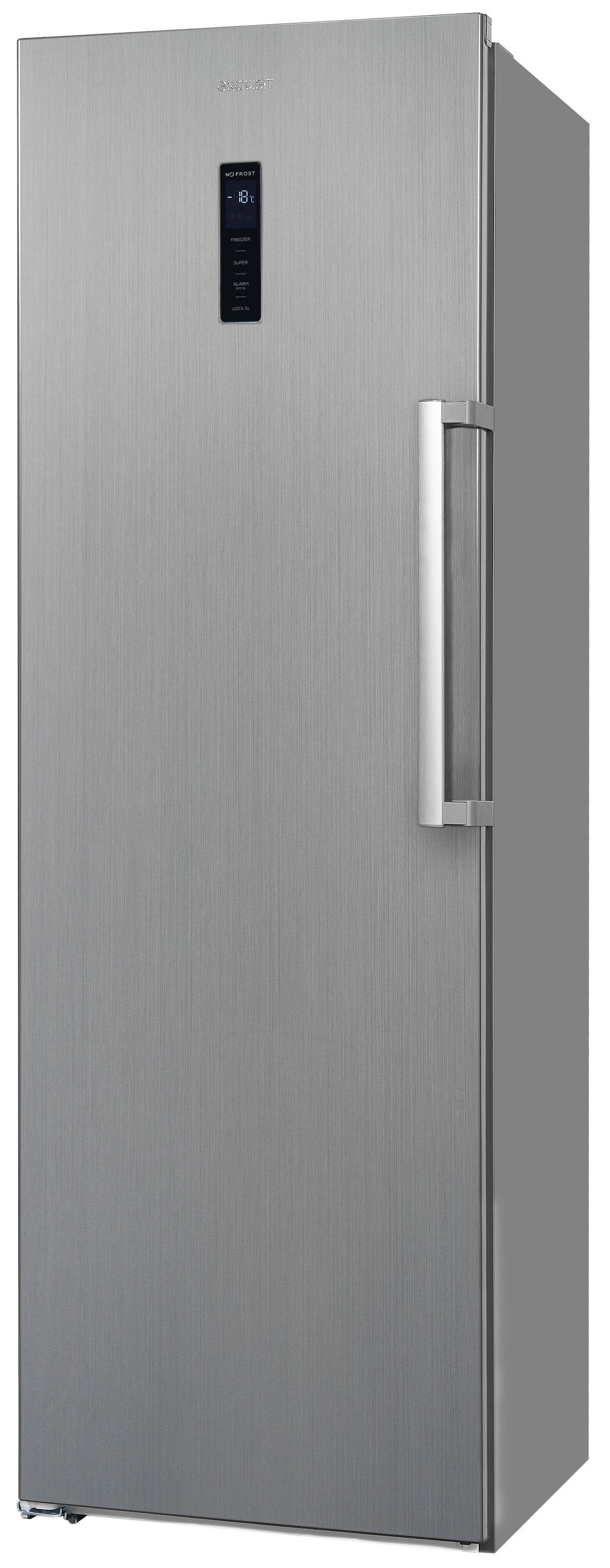 exquisit Gefrierschrank »GS295--H-040E inoxlook«, 185 cm hoch, 60 cm breit, Türanschlag wechselbar