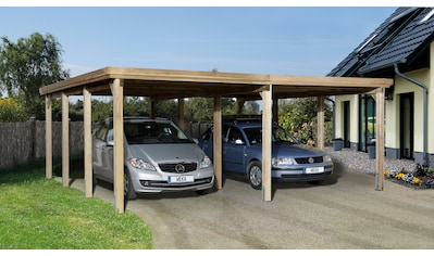 Doppelcarport »Optima 2«, Holz, 270 cm, braun