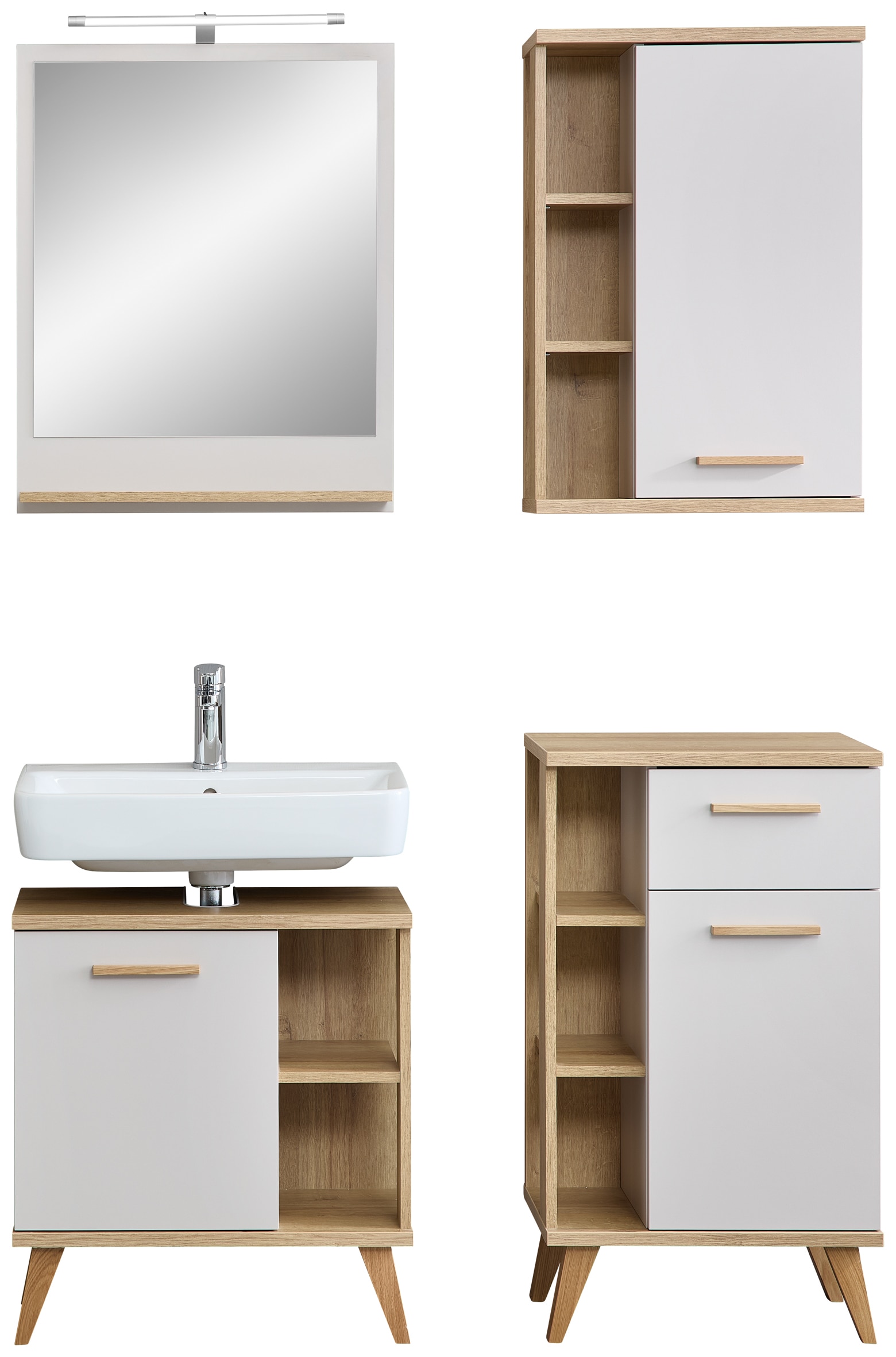 Saphir Badmöbel-Set "Quickset 966, mit Türdämpfer, Badezimmer-Set" 5 Stk. tlg.