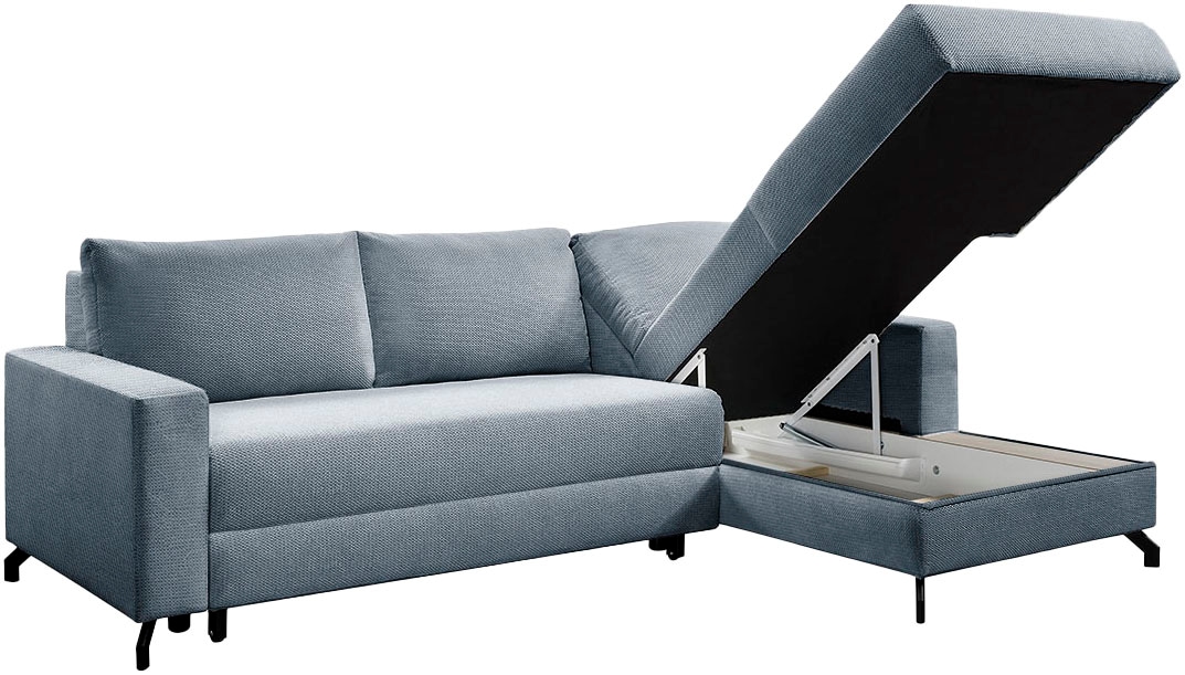 exxpo - sofa fashion Ecksofa »Quattro L-Form, B/T: 247/162 cm«, wahlweise mit Bettfunktion, Bettkasten