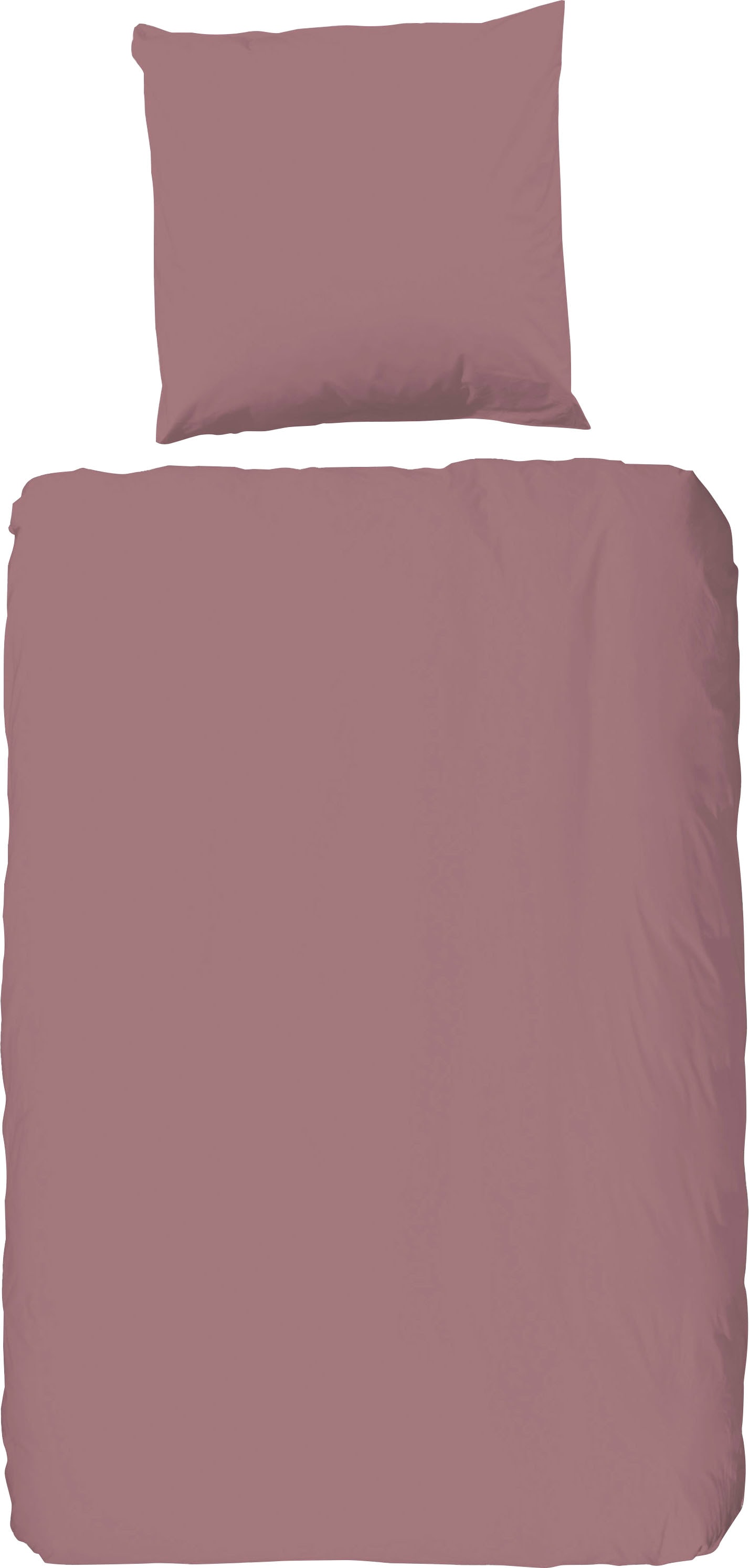 hip Bettwäsche "Hip Uni" 2 Stk. 100% Baumwolle, Mako-Satin, 135x200, Unifarben Weiß, Reißverschluss