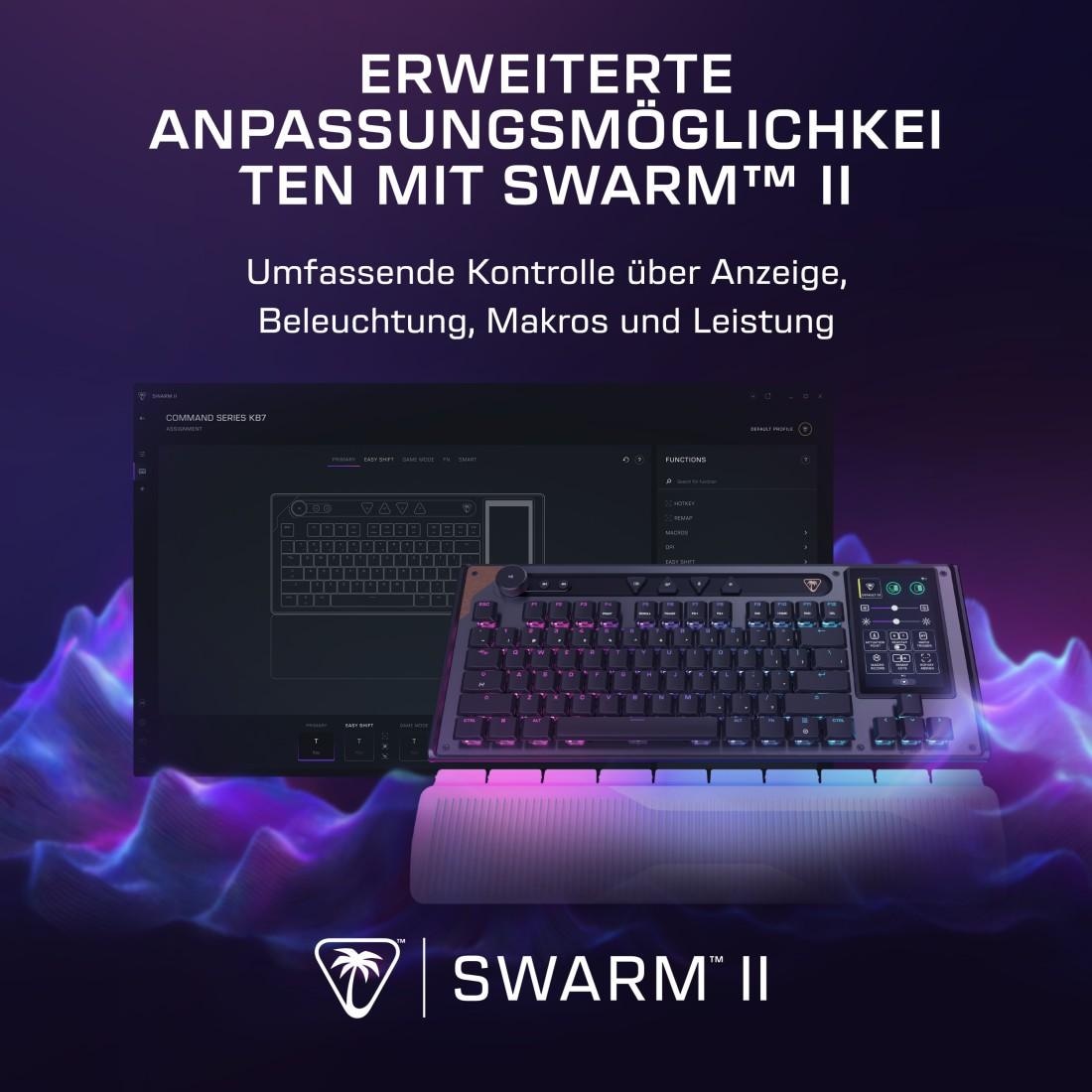 Turtle Beach Gaming-Tastatur »Command KB7 TKL« (Angenehmes Tippen | Handgelenkauflage | Makro-Tasten)