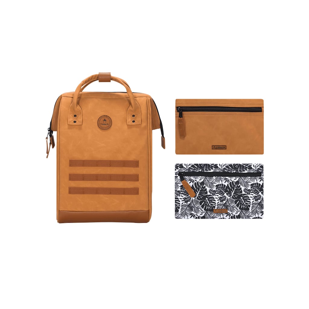 CABAIA Tagesrucksack »Adventurer L Nubuck«, Veganer Cityrucksack mit austauschbaren Vordertaschen