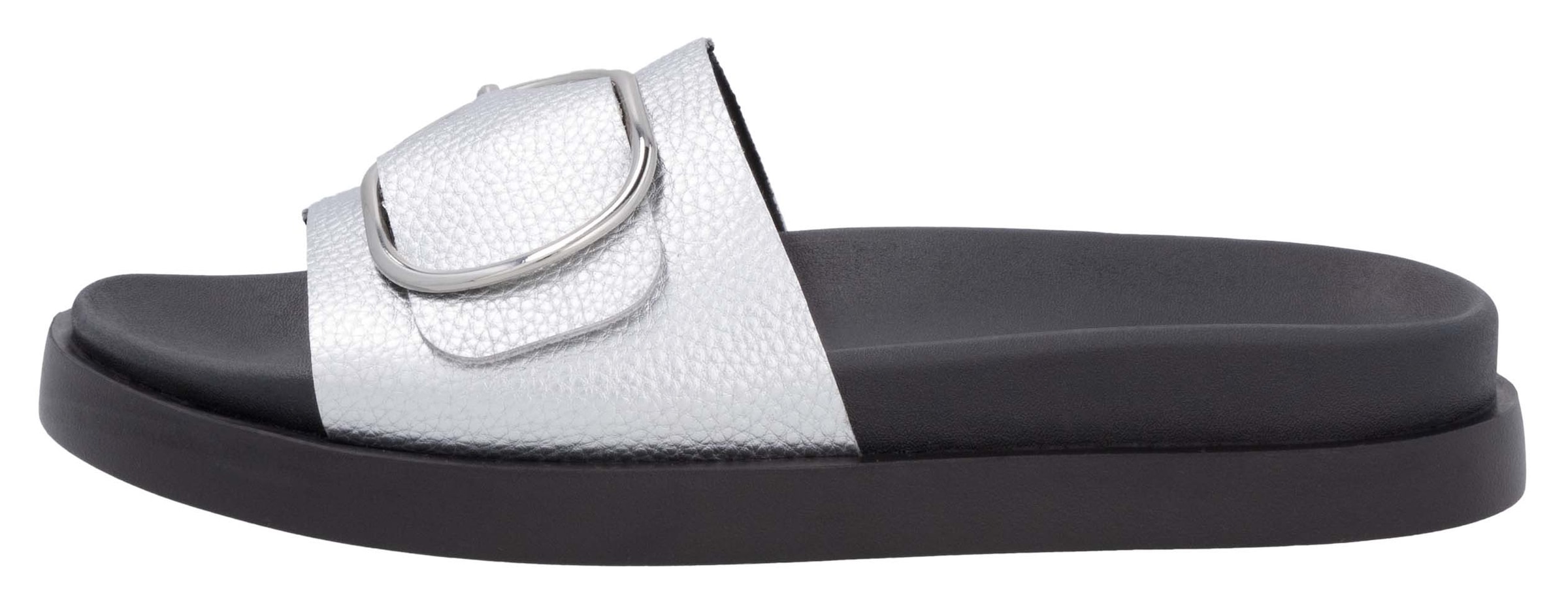 RIEKER Sport Pantolette, Sommerschuh, Strandschuh, Urlaubschuh, Hausschuh mit Zierschnalle