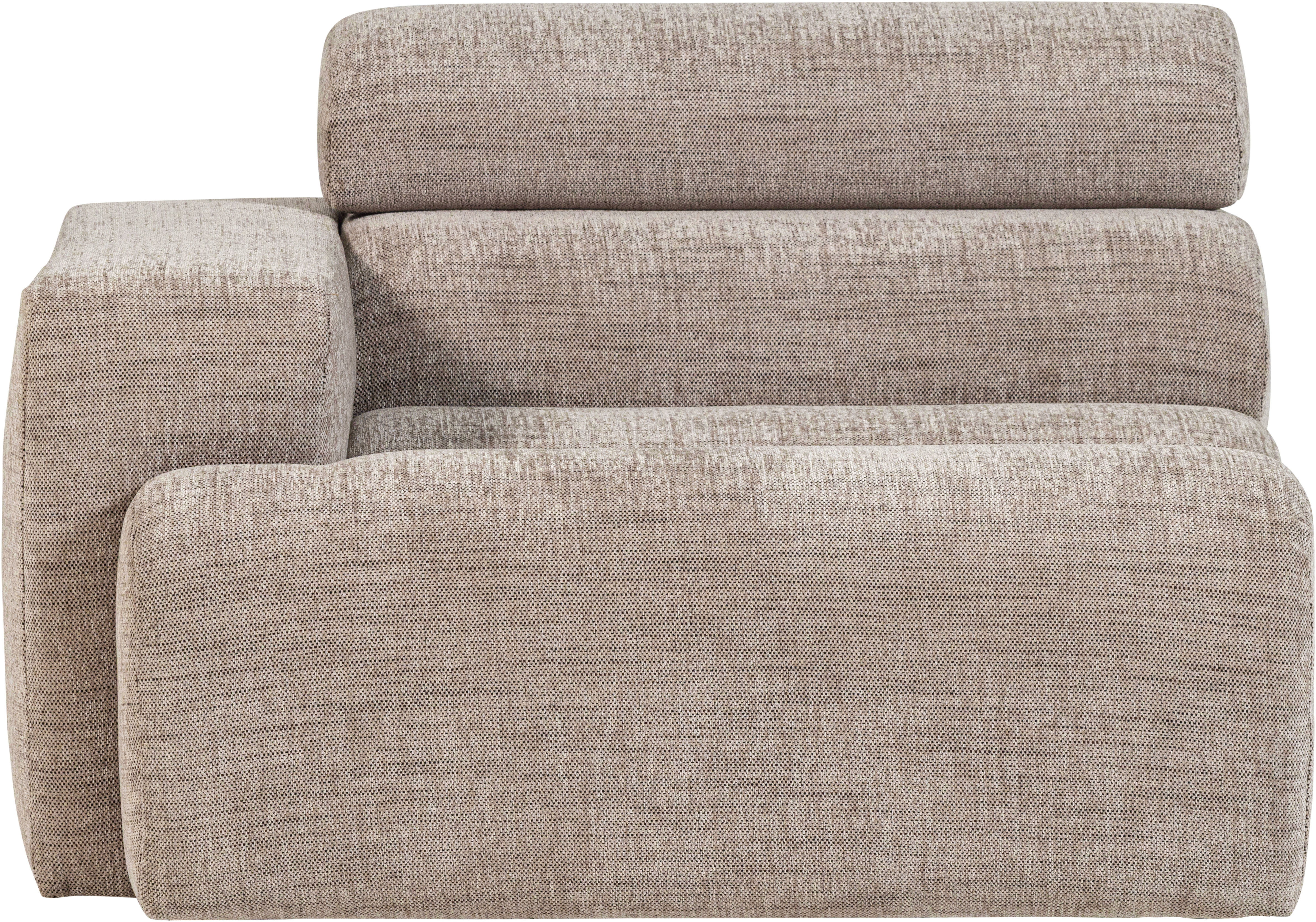 WOOOD Sessel "Novi mit Bezug und verstellbarer Nackenstütze B 109 x T 113 x H 86 cm" Tragkraft 120 kg, Kliksystem für Elementen-Kombination, Vasa-Melange