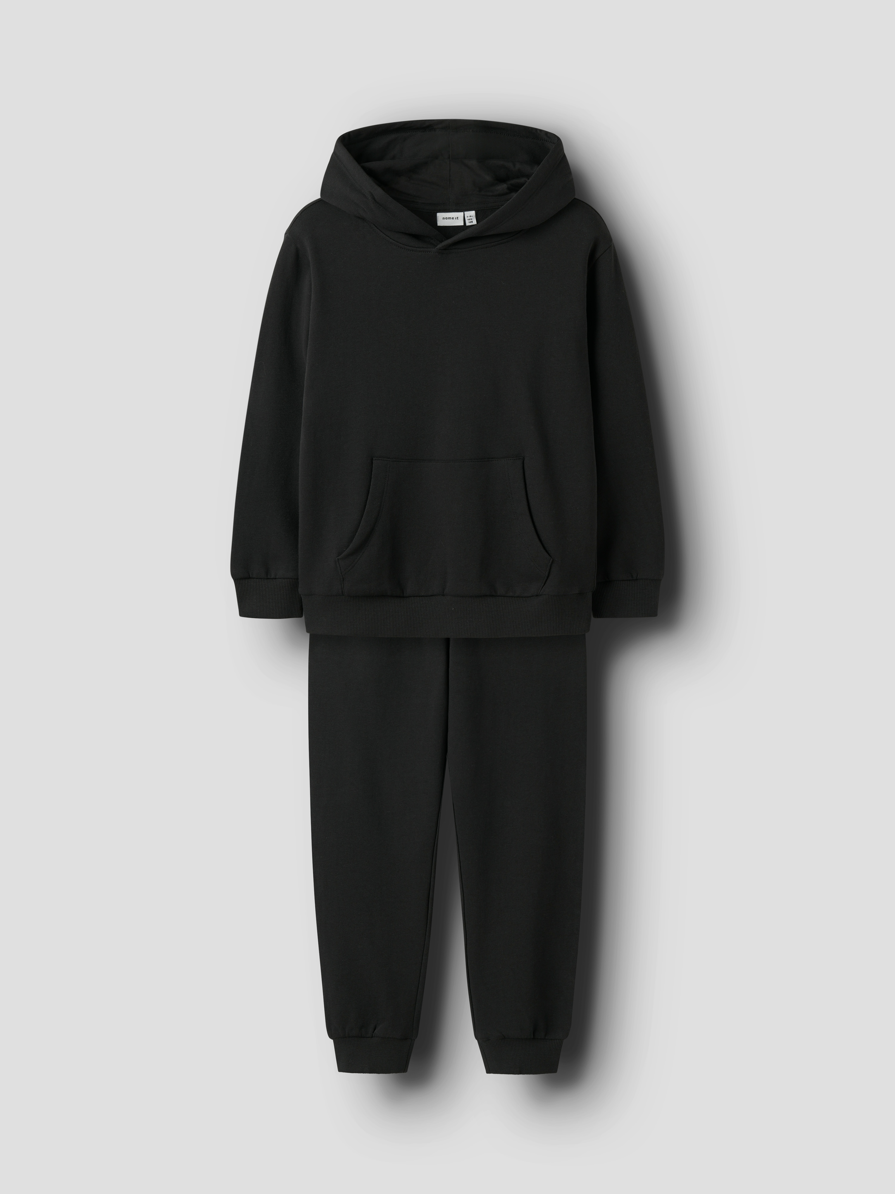 NAME IT Jungen Jogginganzug "NKMVIAN SWEAT SET BRU NOOS", schwarz, Gr. 164, unifarben, Sweatware, Obermaterial: 100% Baumwolle, Sportanzüge