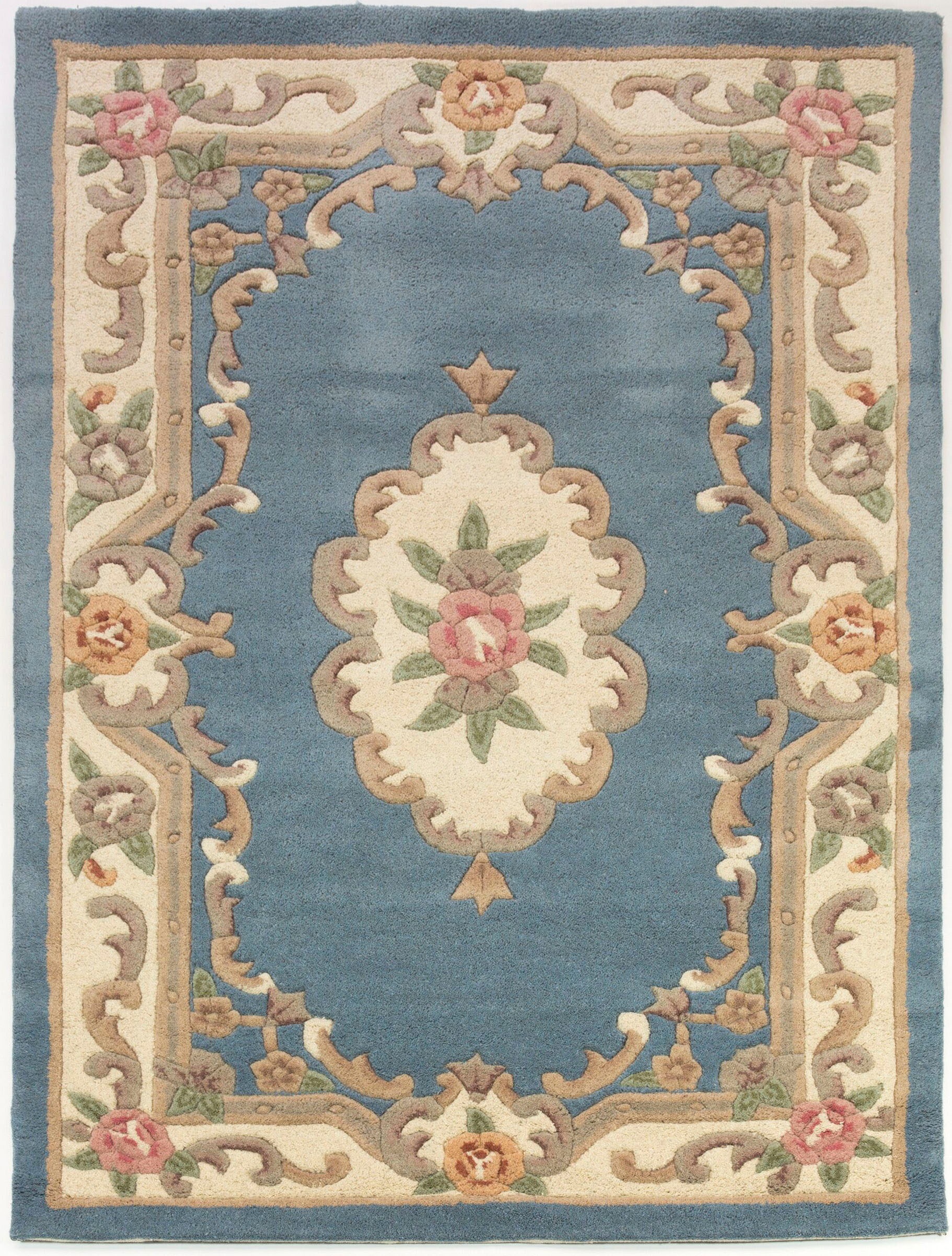 FLAIR RUGS Wollteppich "Aubusson" rechteckig 10 mm Höhe Wolle, Teppich, Woh günstig online kaufen
