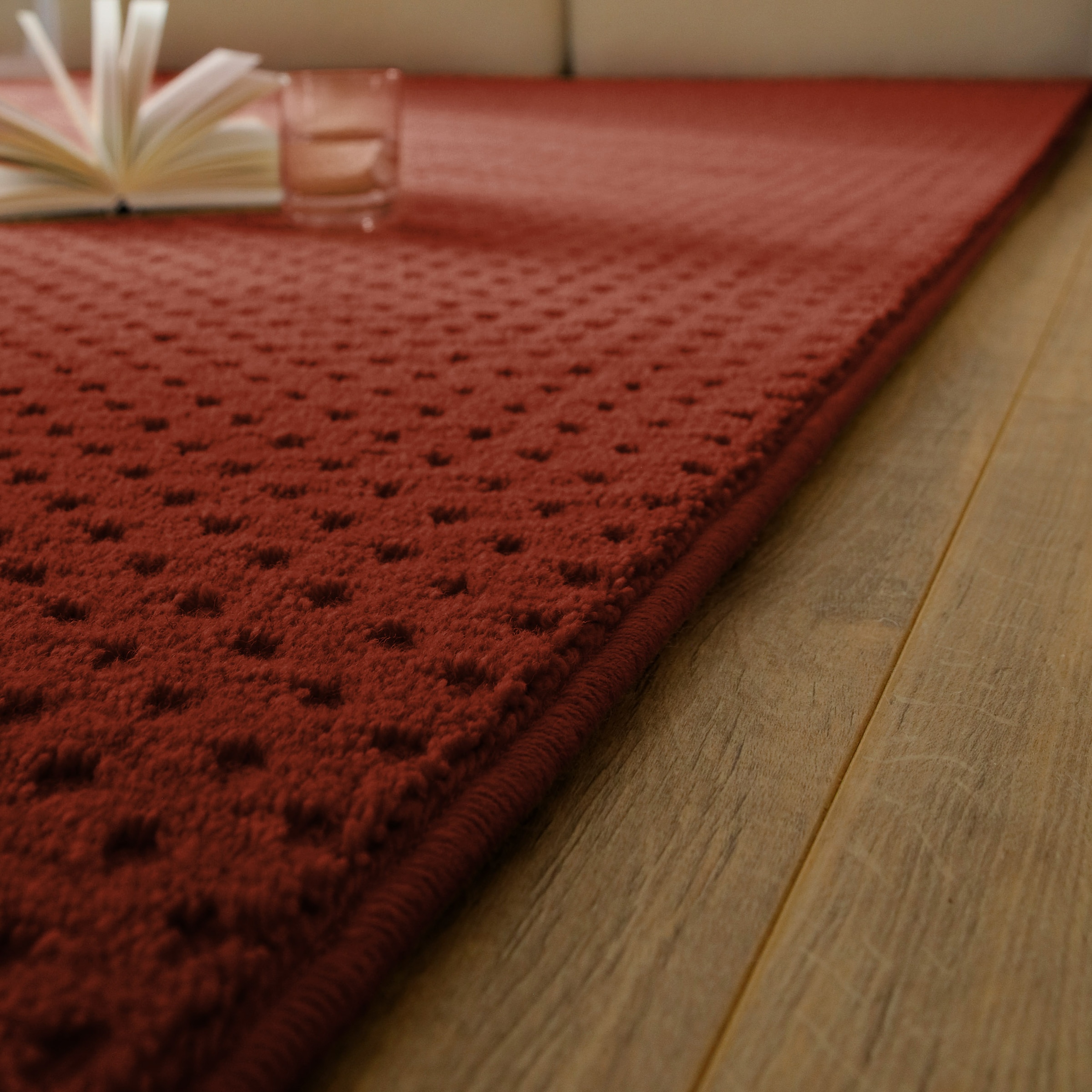 Wecon home Teppich »Castello THREE« rechteckig 7 mm Höhe Schurwolle, Kurzflor mit Hoch-Tief-Effekt, Wohnzimmer, Rautenmuster