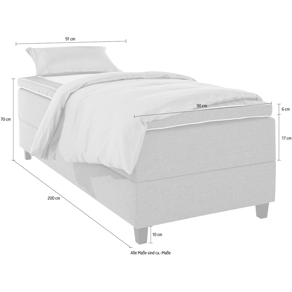 INOSIGN Boxspringbett »Kaarlo«, mit oder ohne Kopfteil, mit Bettkasten, inklusive Matratze und Topper