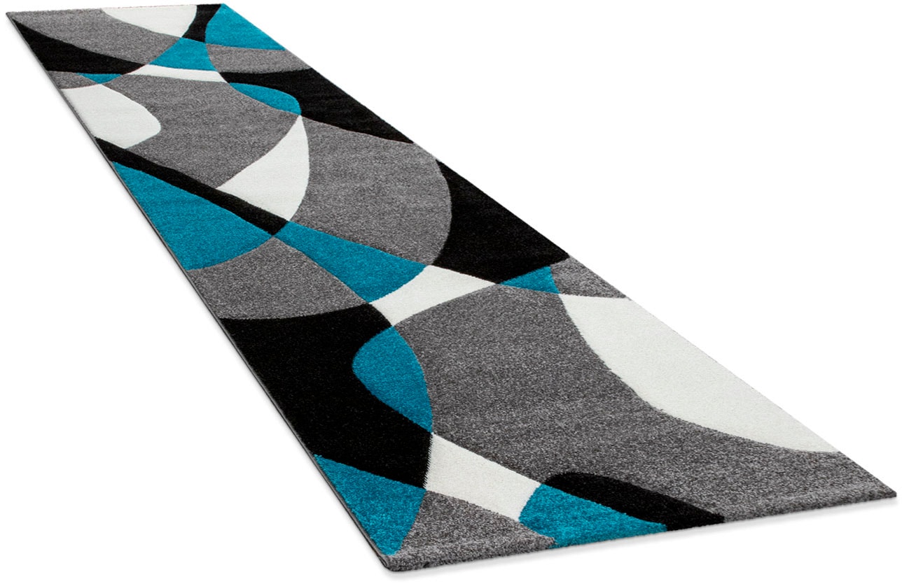 Paco Home Läufer "Diamond 664" rechteckig 16 mm Höhe Teppich-Läufer, Kurzflor, 3D-Design, modernes geometrisches Muster