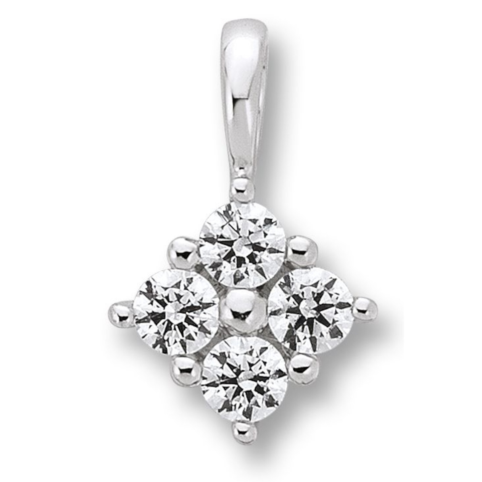 Kettenanhänger ONE ELEMENT "Zirkonia Anhänger aus 333 Weißgold", silber, Schmuckanhänger, Damen, mit Zirkonia, Gold Weißgold 333, Gold, Weißgold 333, Kettenanhänger, Feine Gestaltung – ein Sinnbild mit ruhiger Eleganz
