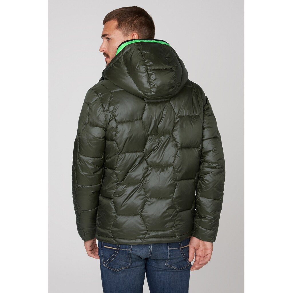 CAMP DAVID Winterjacke, mit Kapuze, mit farbiger Doppelkapuze