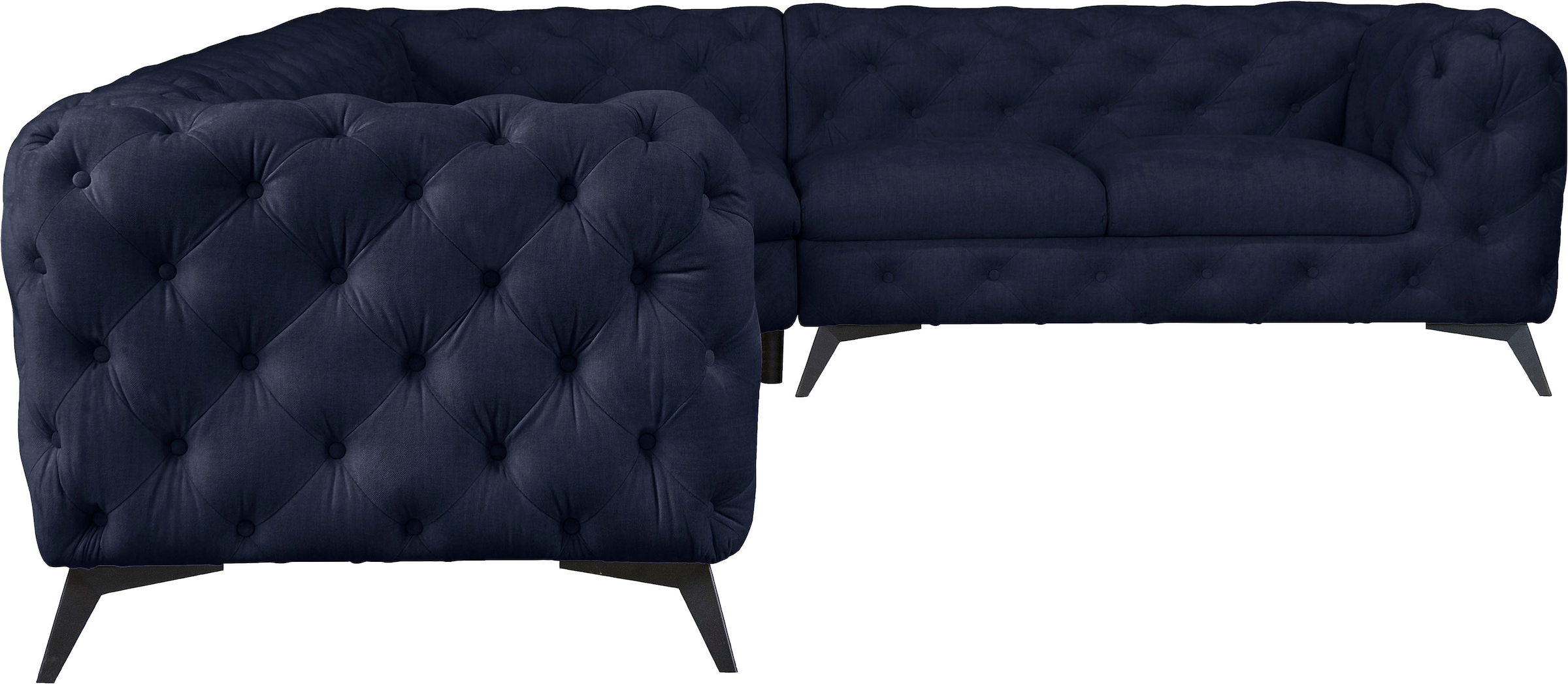 Leonique Chesterfield-Sofa "Ecksofa GLYNIS L-Form mit Wellenunterfederung, günstig online kaufen