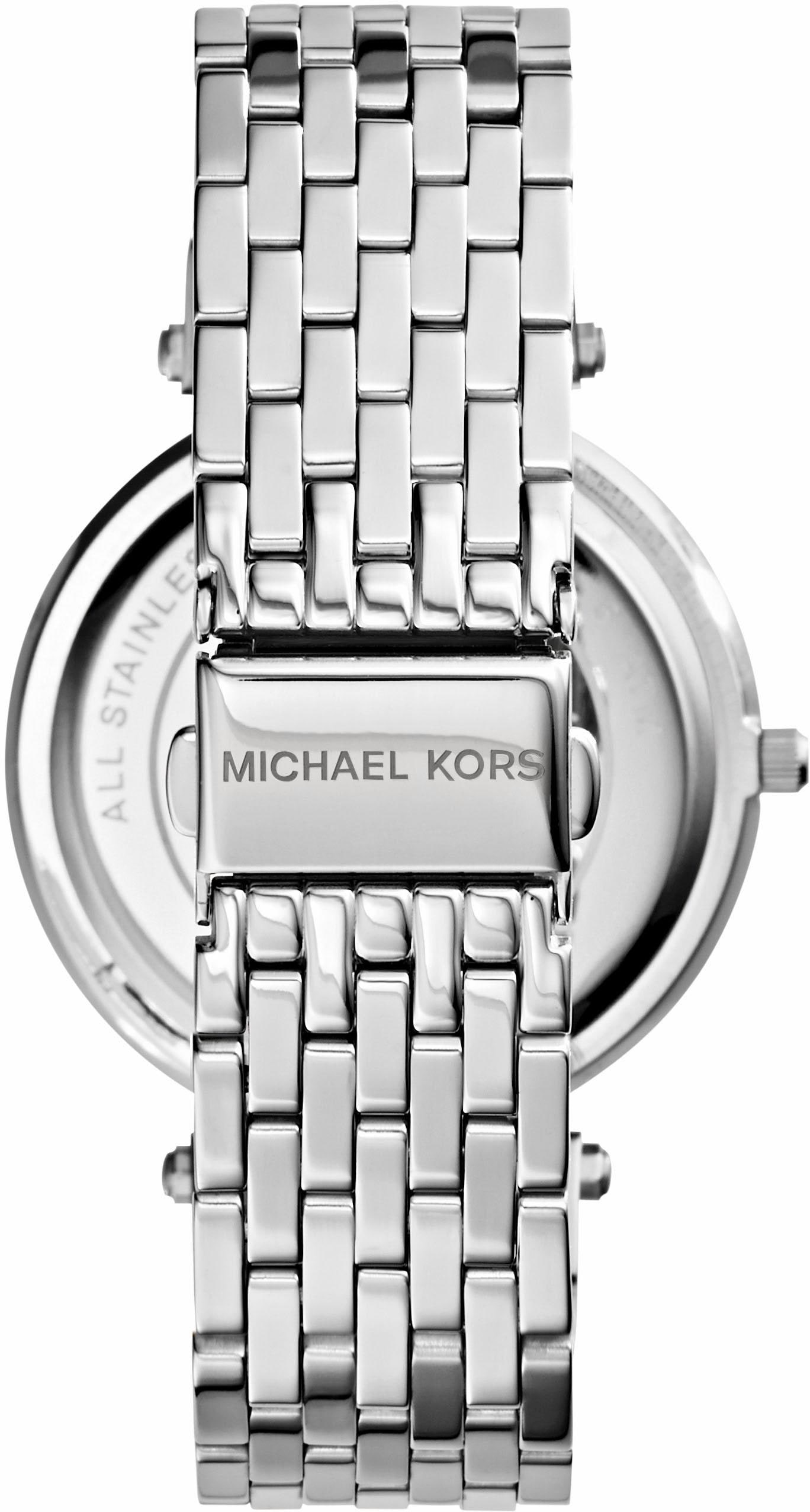 MICHAEL KORS Quarzuhr »DARCI«, Armbanduhr, Damenuhr, Glassteine, Edelstahlarmband