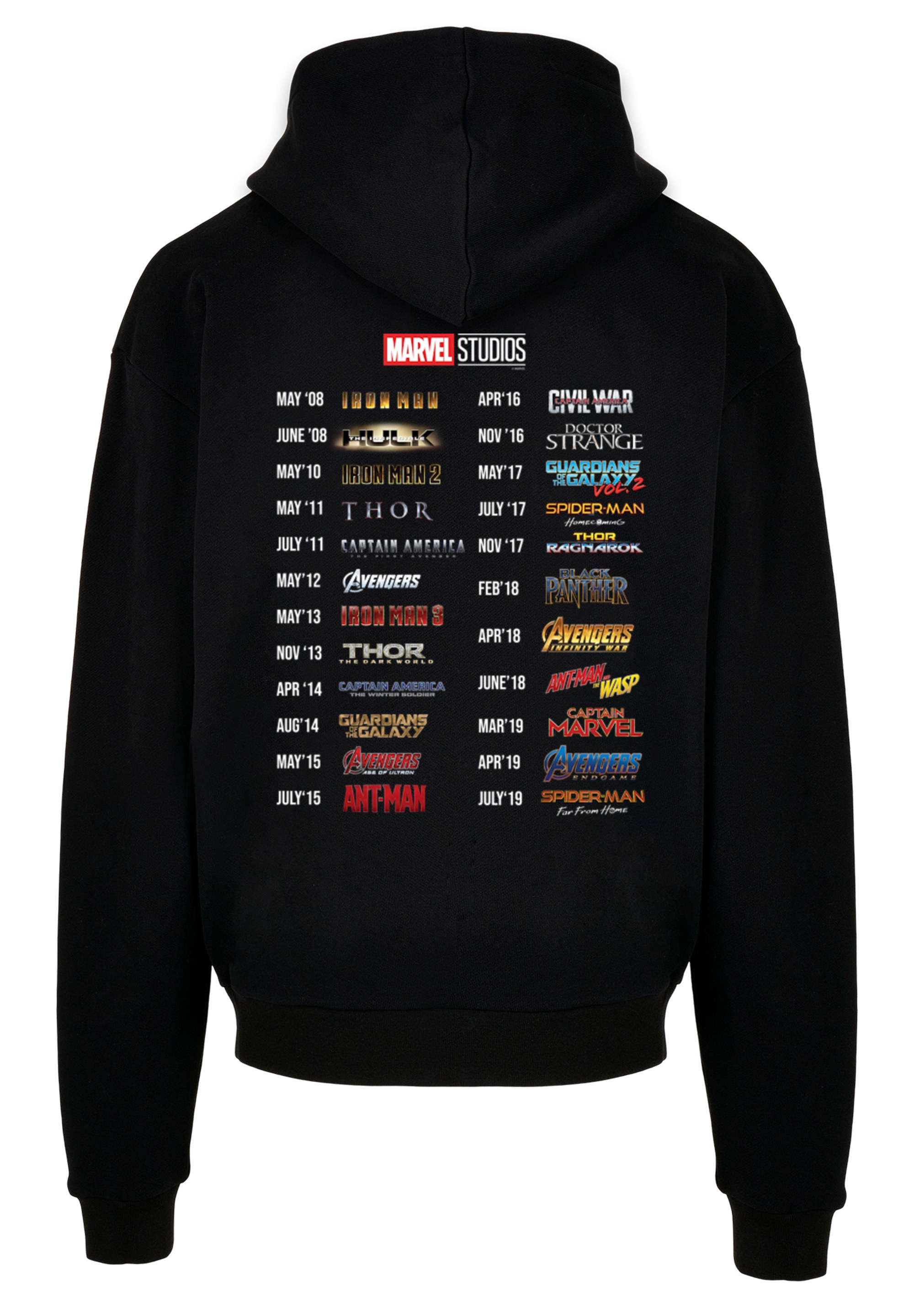 F4NT4STIC Kapuzenpullover »Marvel Studios 10 Years Of Movies«, Print