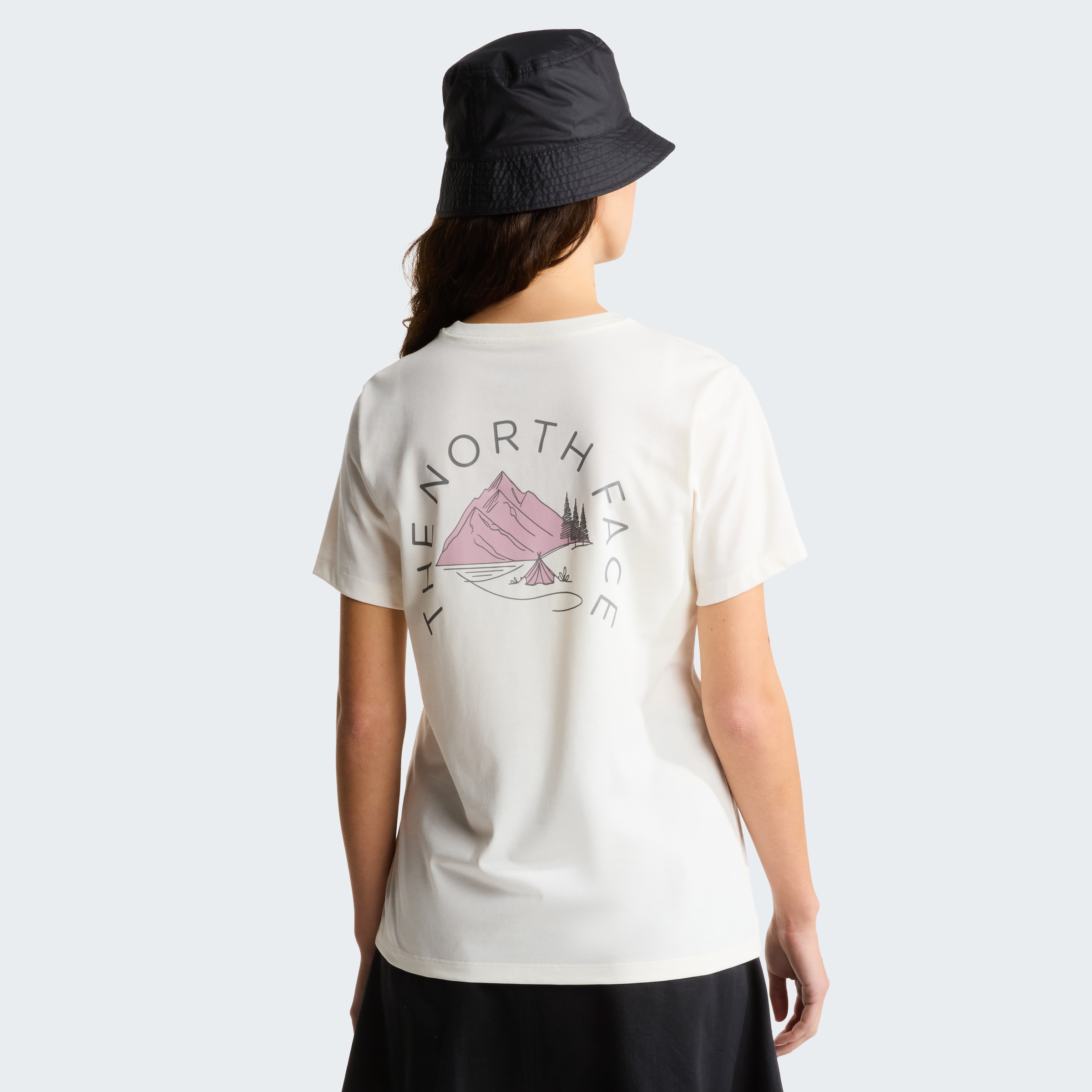 T-Shirt THE NORTH FACE "W MONTE REGULAR SHORT SLEEVE TEE-GRAPHIC", Damen, Gr. XL, weiß dune, Obermaterial: 100% Baumwolle, Shirts T-Shirt, normale Passform, kurze Ärmel, für Sportmode und Outdoormode 3