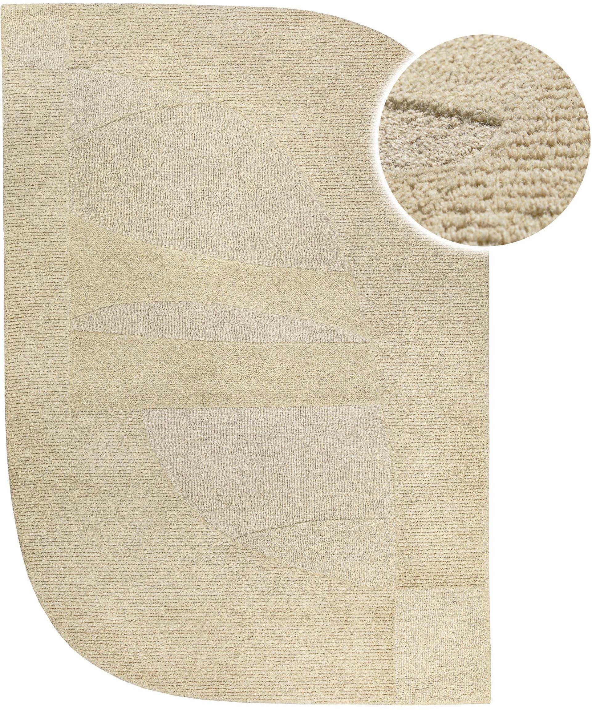 Wecon home Teppich »Dodo«, rechteckig, 10 mm Höhe, Wollteppich, asymmetrisch, hochwertig, handgetuftet, robust, modern