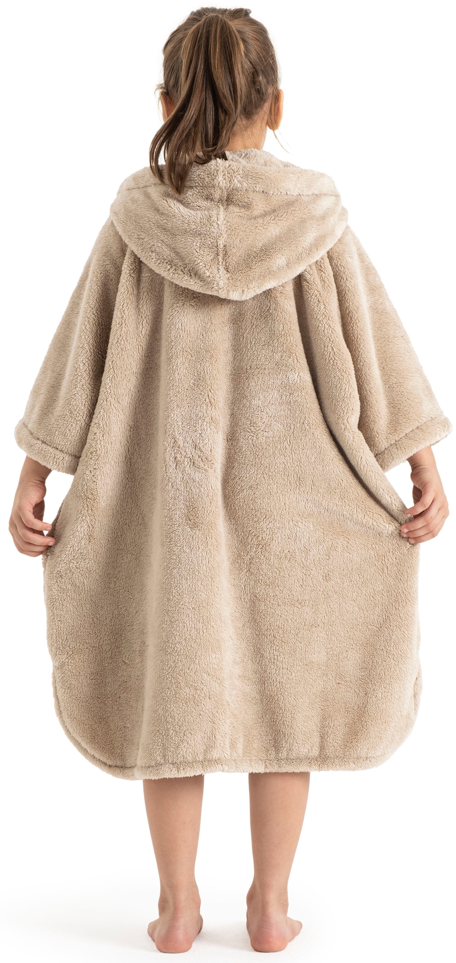 my home Badeponcho »Lillou, für Kinder, ideal für Urlaub oder im Schwimmbad«, (1 St.), weich und kuschelig, Fleece, plüsch, Surfponcho