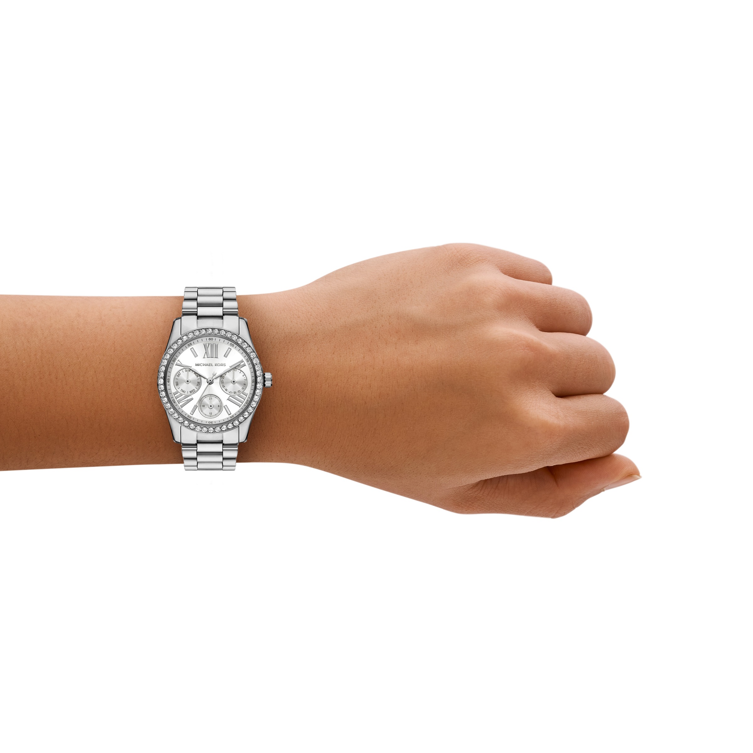 Quarzuhr MICHAEL KORS "LEXINGTON", edelstahlfarben, silberfarben, Armbanduhren, Damen, Quarzuhr, Armbanduhr, Damenuhr, Edelstahlarmband, analog, Tag, Wochentag 4