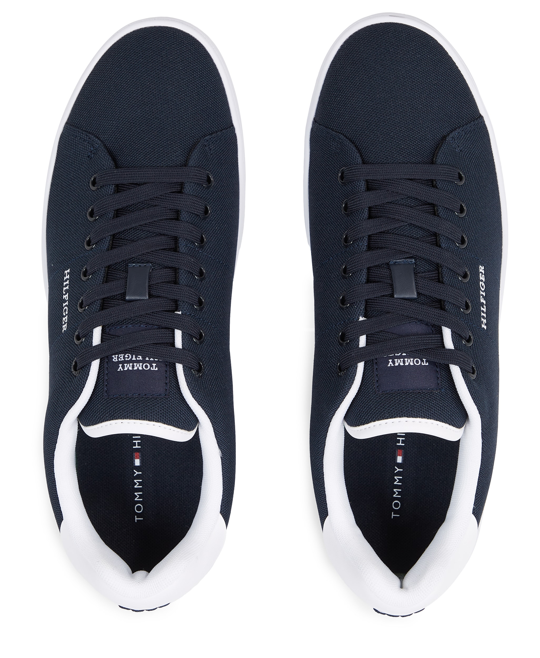 Tommy Hilfiger Sneaker »COURT CUPSOLE PIQUE TEXTILE«, Freizeitschuh, Halbschuh, Schnürschuh mit seitlichem Logoschriftzug