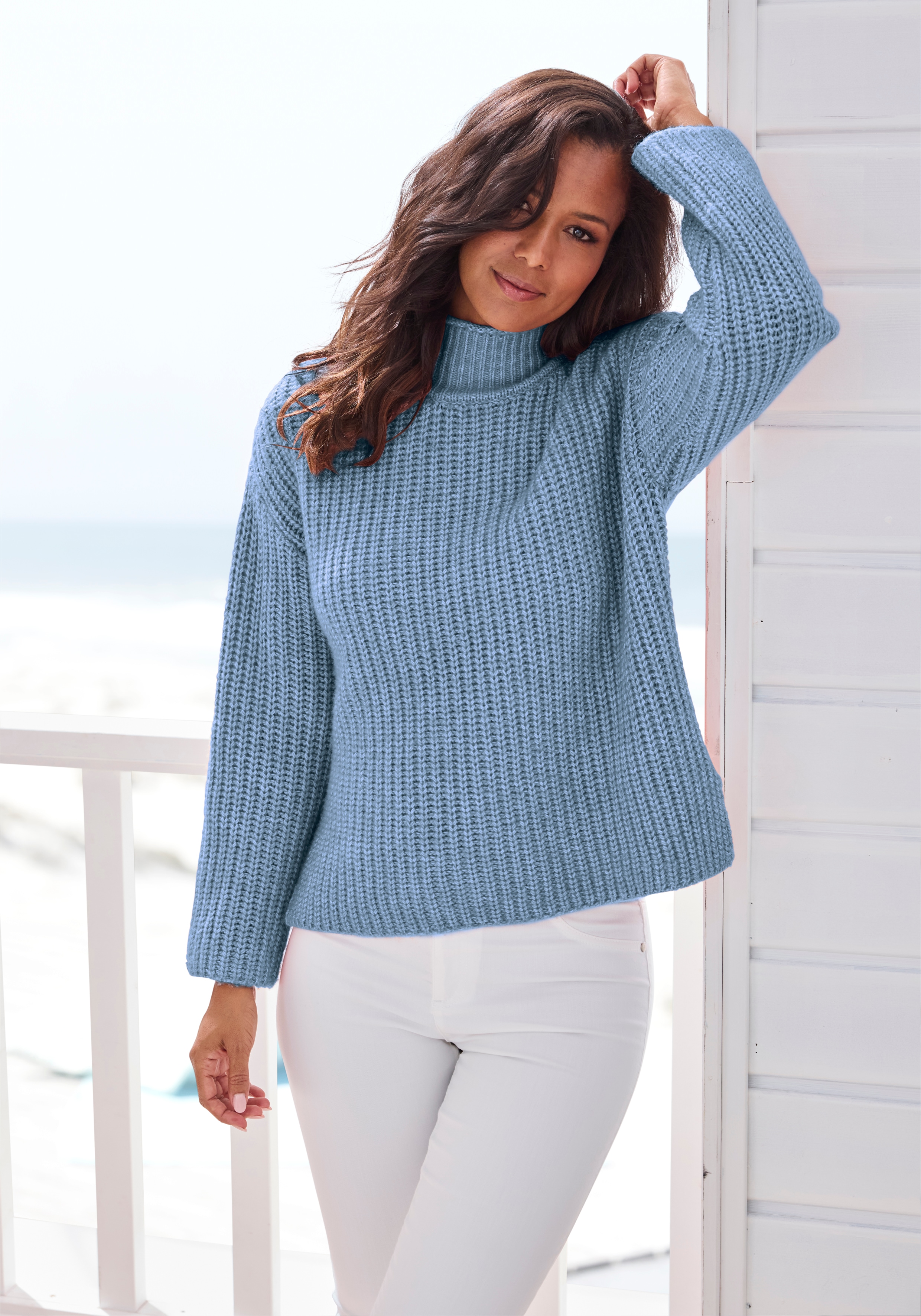 Buffalo Stehkragenpullover in Melange-Optik, warmer Strick
