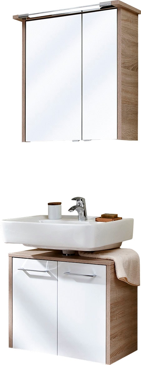 Saphir Badmöbel-Set "Quickset 382 2-teilig, Waschbeckenunterschrank mit LED günstig online kaufen