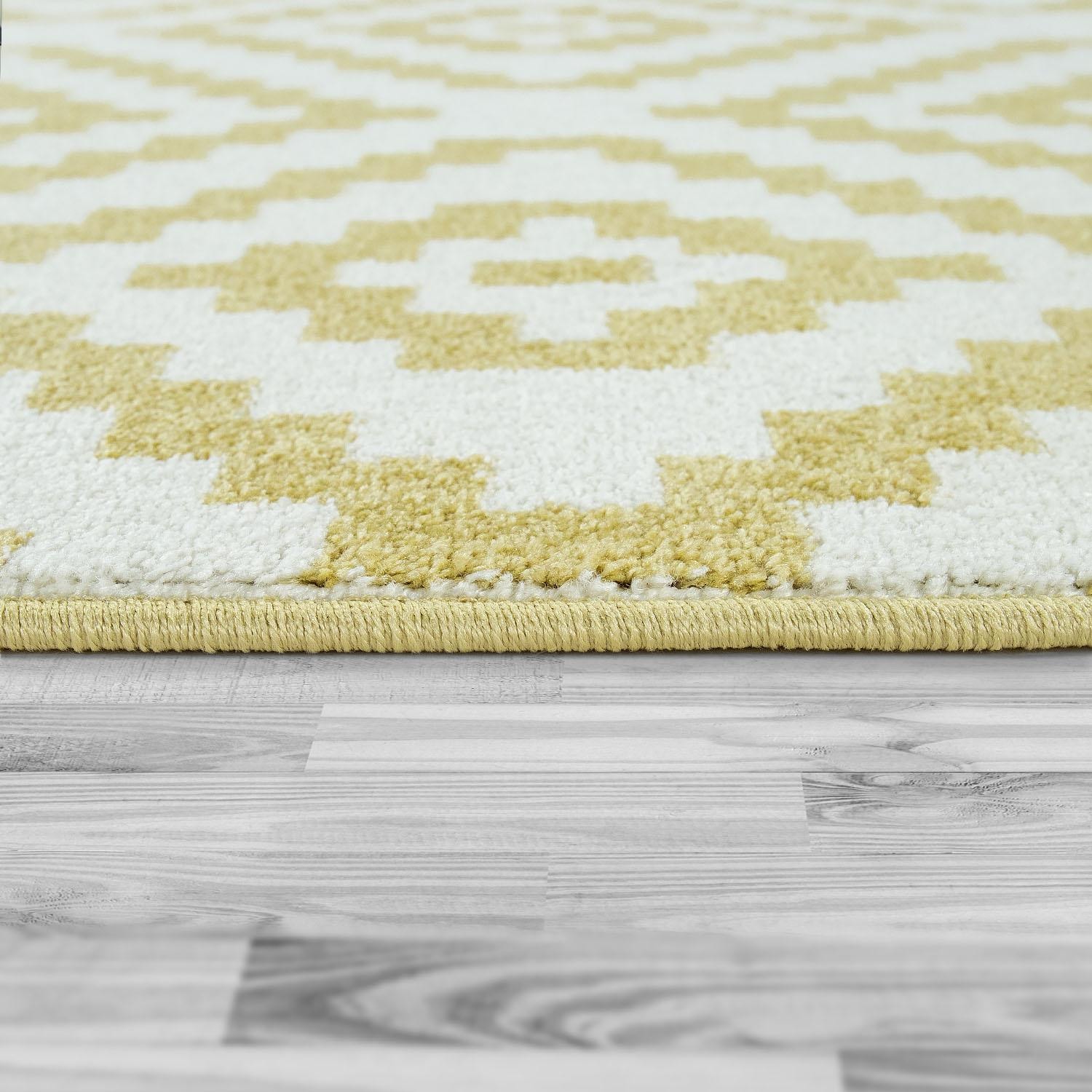 Paco Home Läufer »Stella 400«, rechteckig, 16 mm Höhe, Teppich-Läufer, Kurzflor, Pastell Farben, Rauten Design